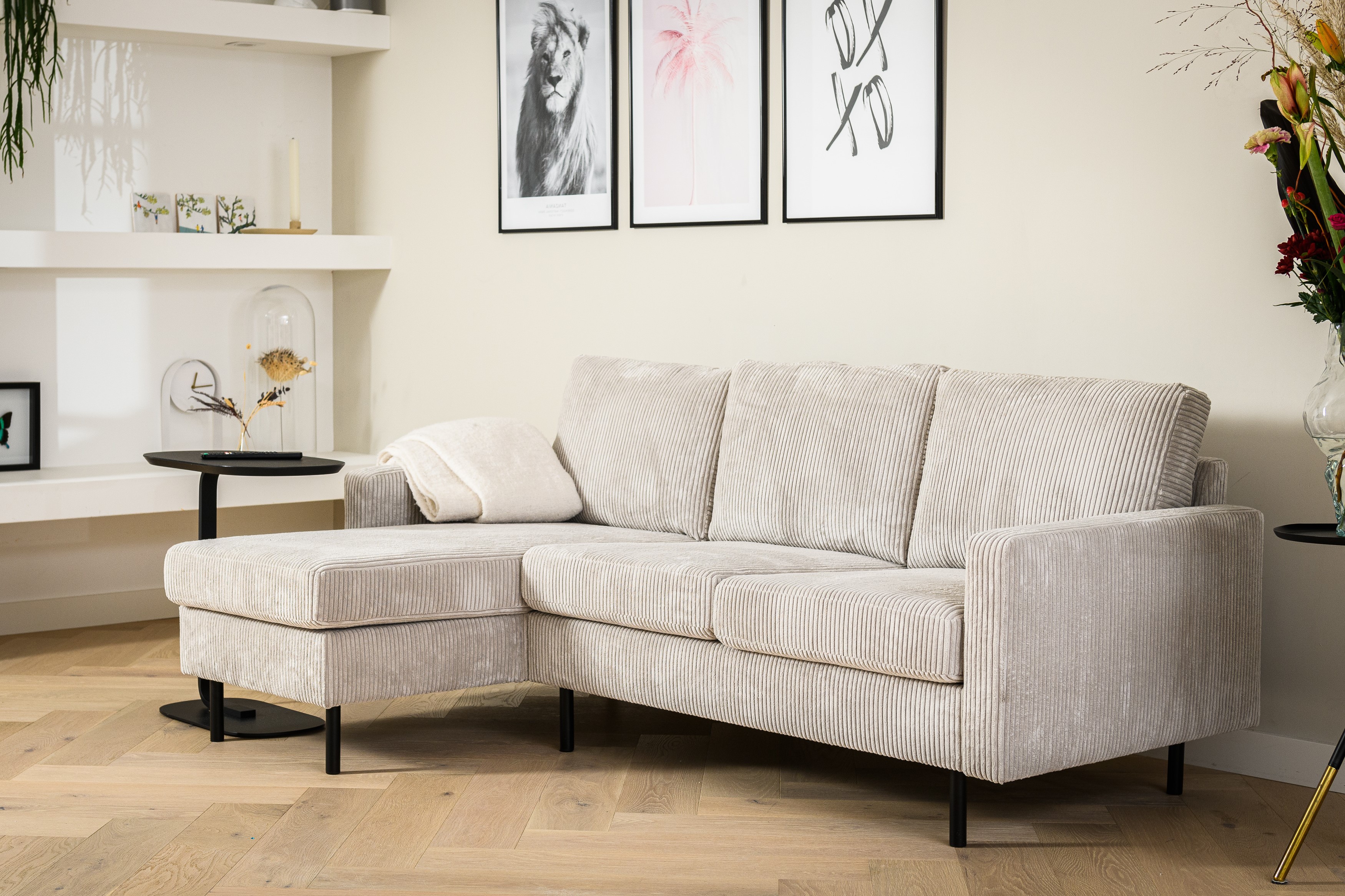 3-seater sofa CL L+R RIB Cream