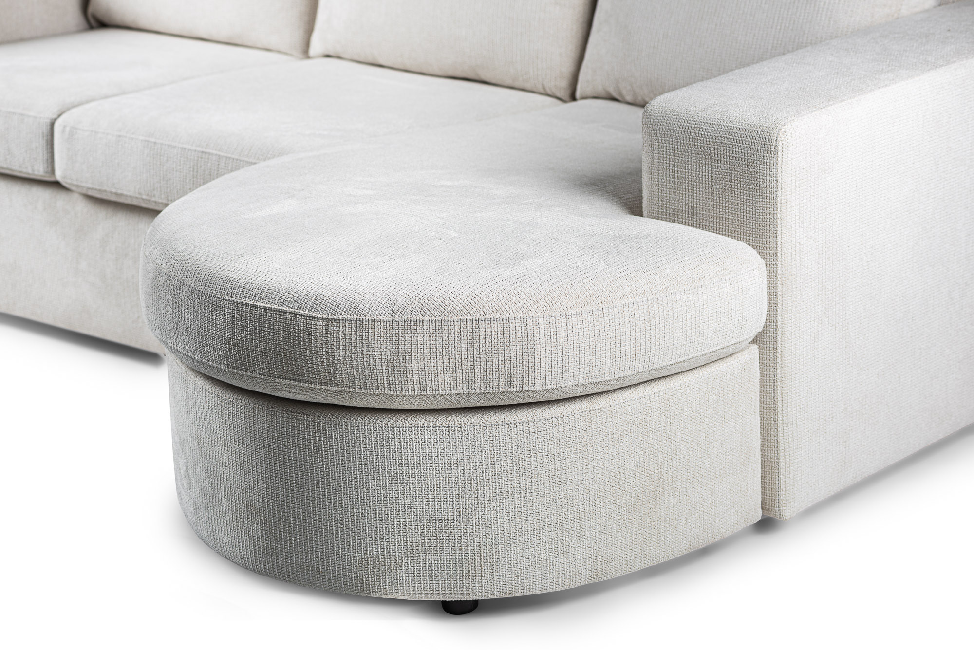 Sofa 3-Sitzer Chaiselongue Rechts Links Stoff Beige