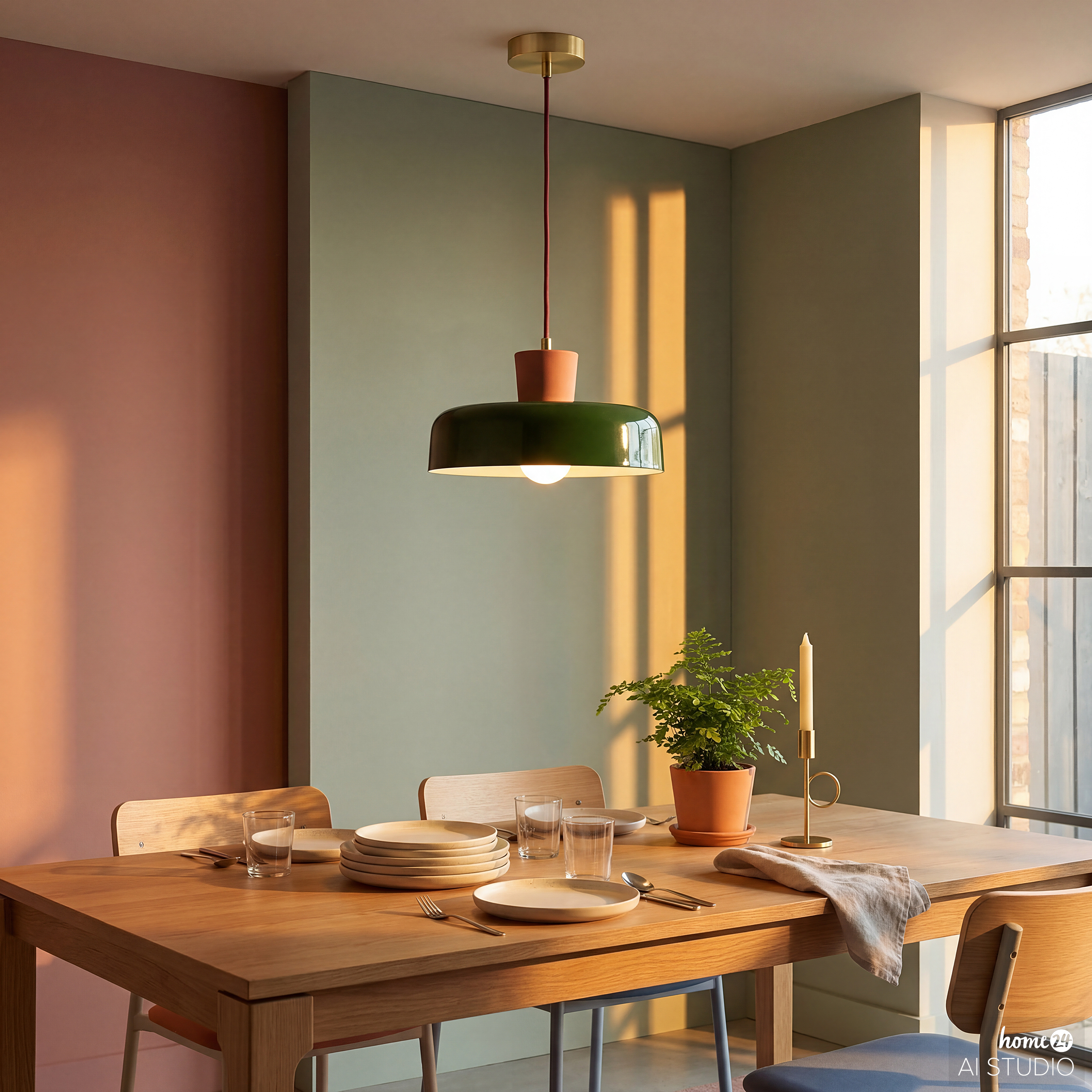 Vivia Typ B Pendelleuchte 1-flammig Keramik Grün