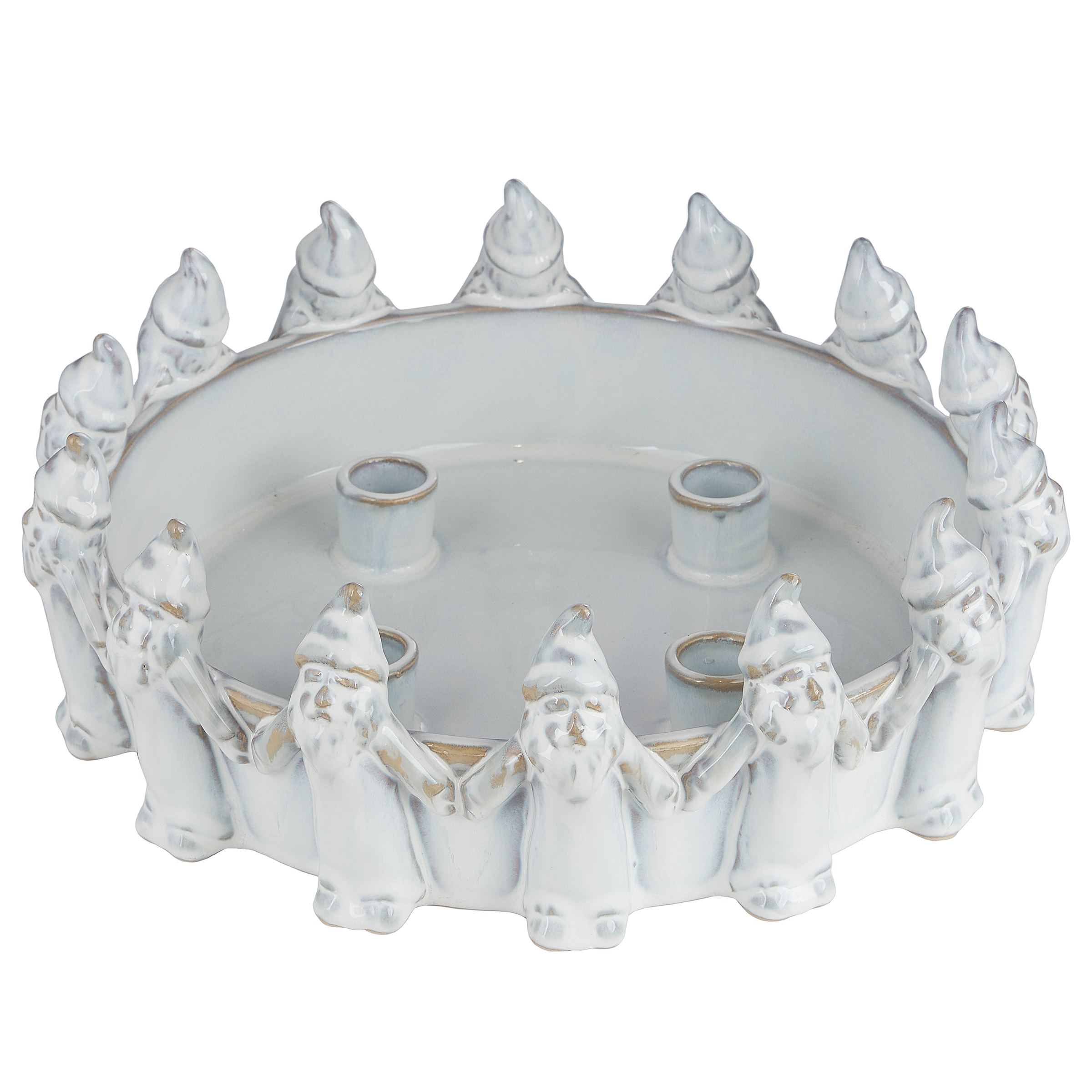 Adventskranz ADVENT Wichtel Steingut Beige