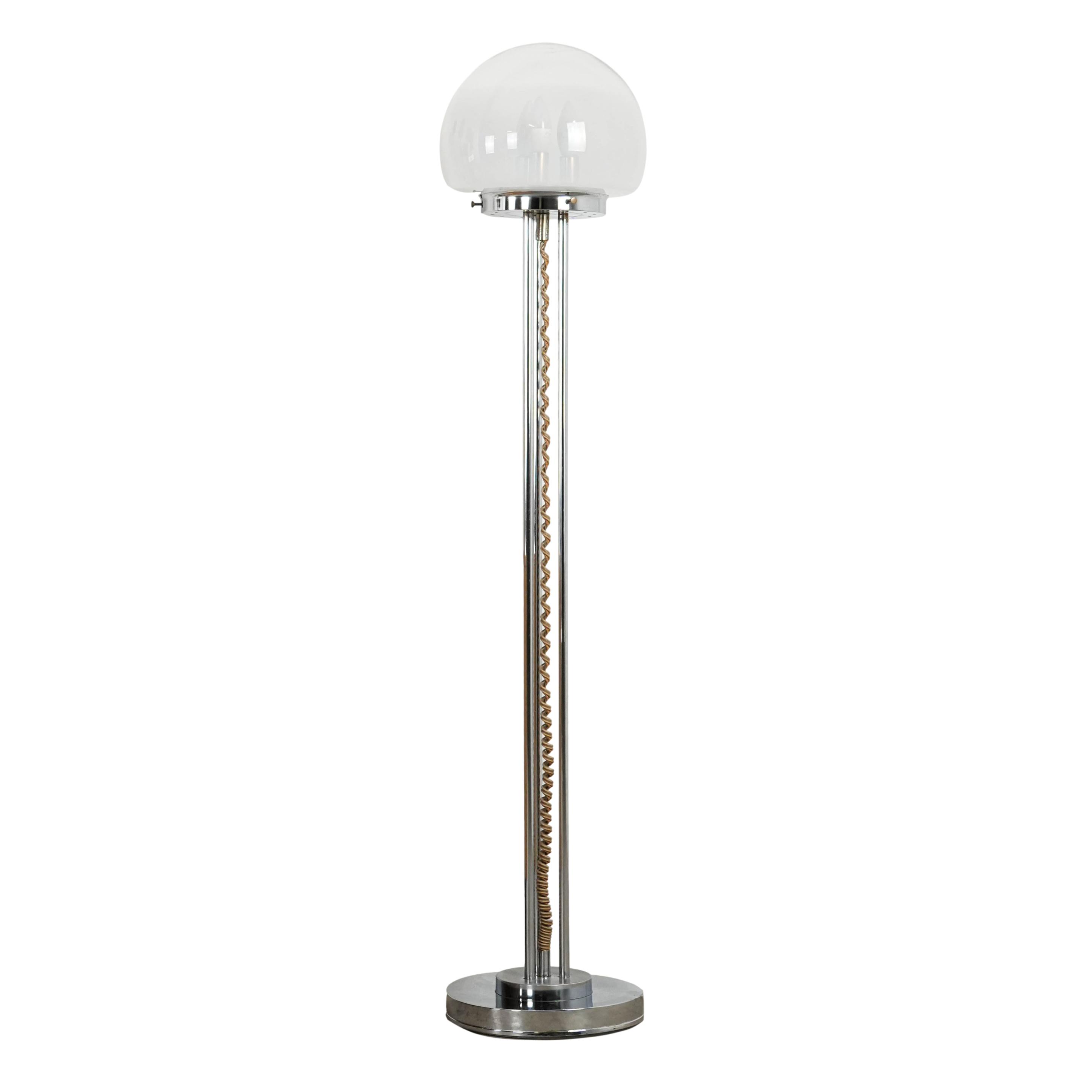 Lampada da terra metallo vetro anni '70