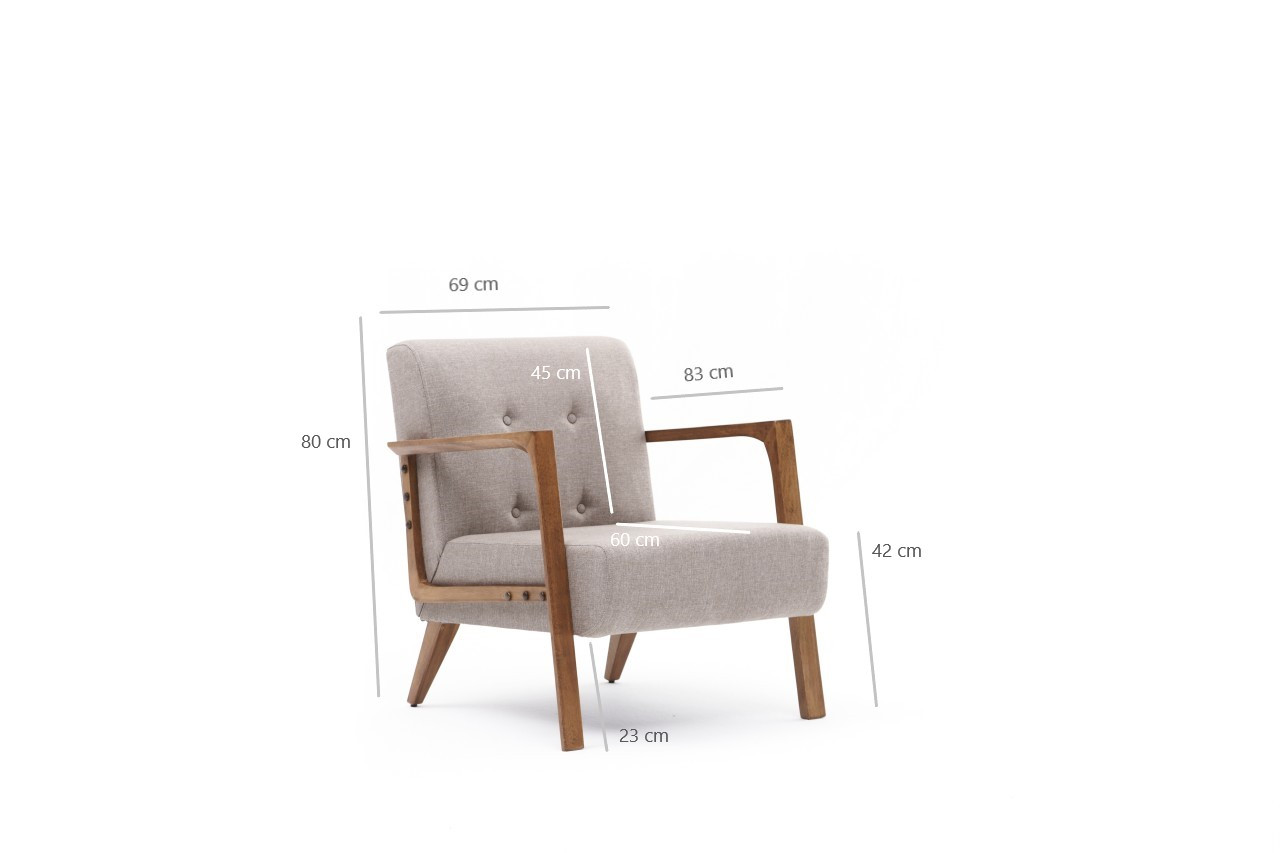 Kemer Sessel Holzfurnier Cream