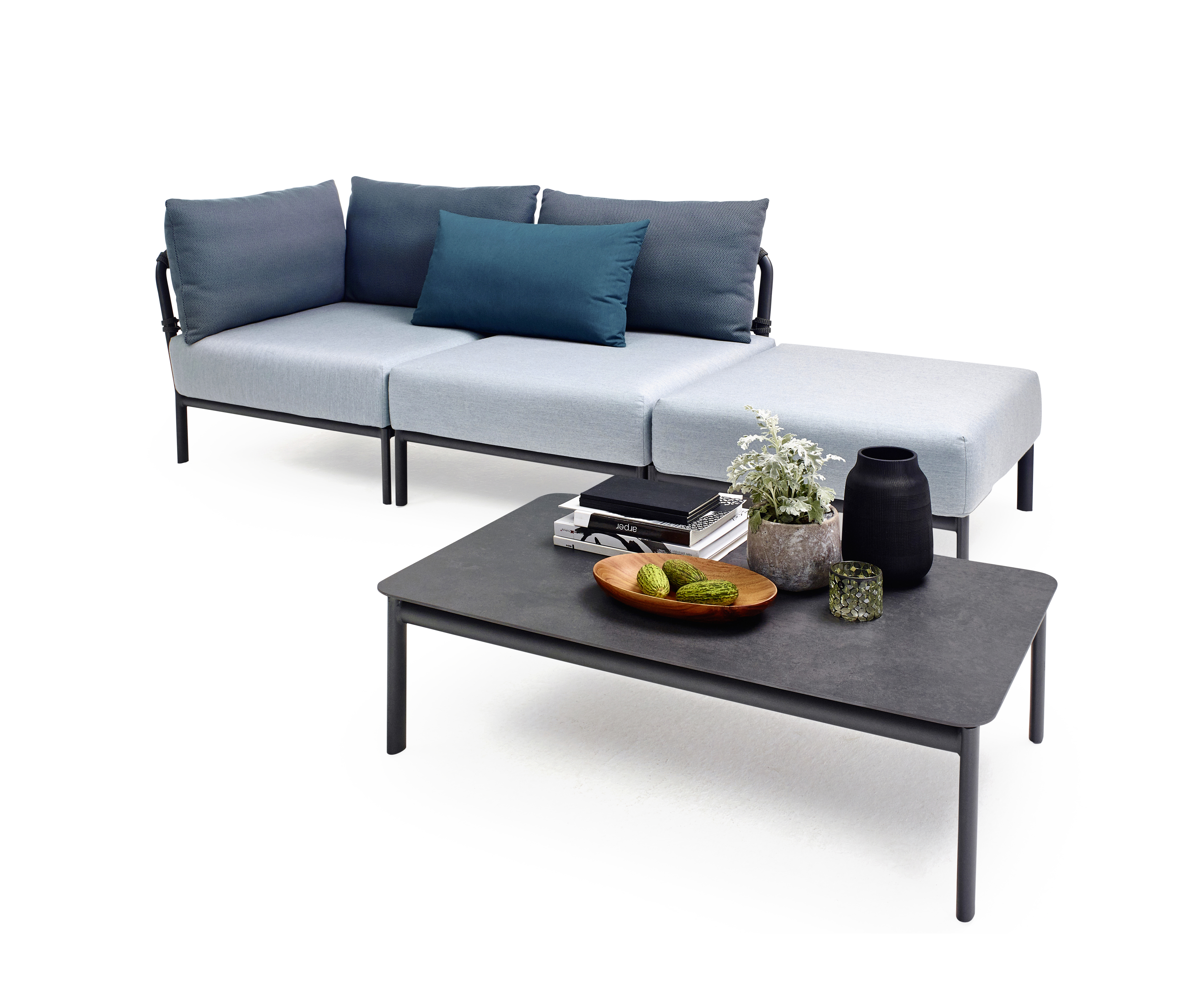 Caro Garten Lounge-Set Klein Anthrazit Blau