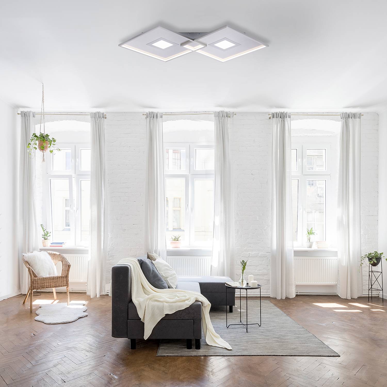 1-Flame LED ceiling light Amara IV Aluminum