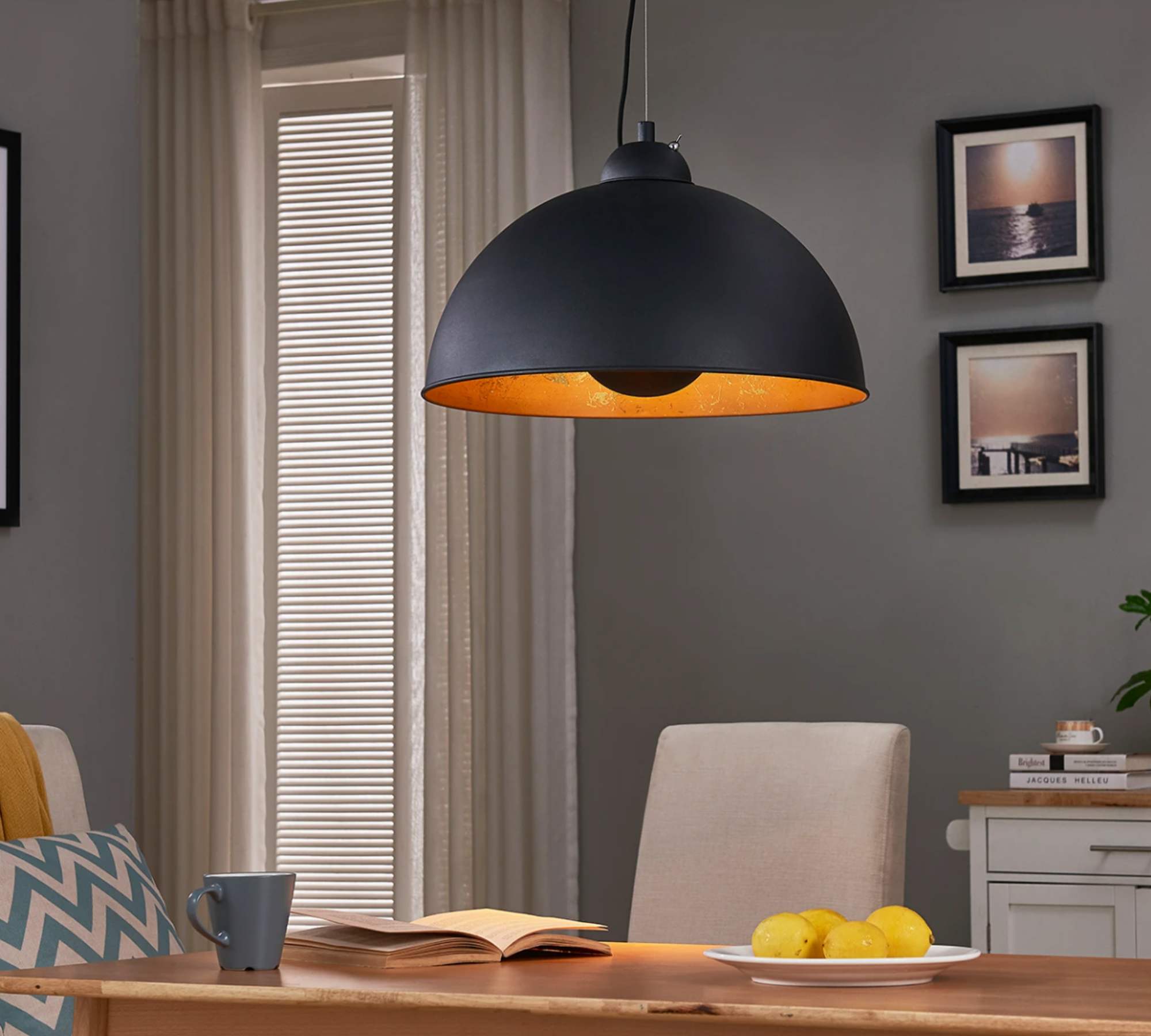 Pendant lamp Buk II Iron 1-light Gold