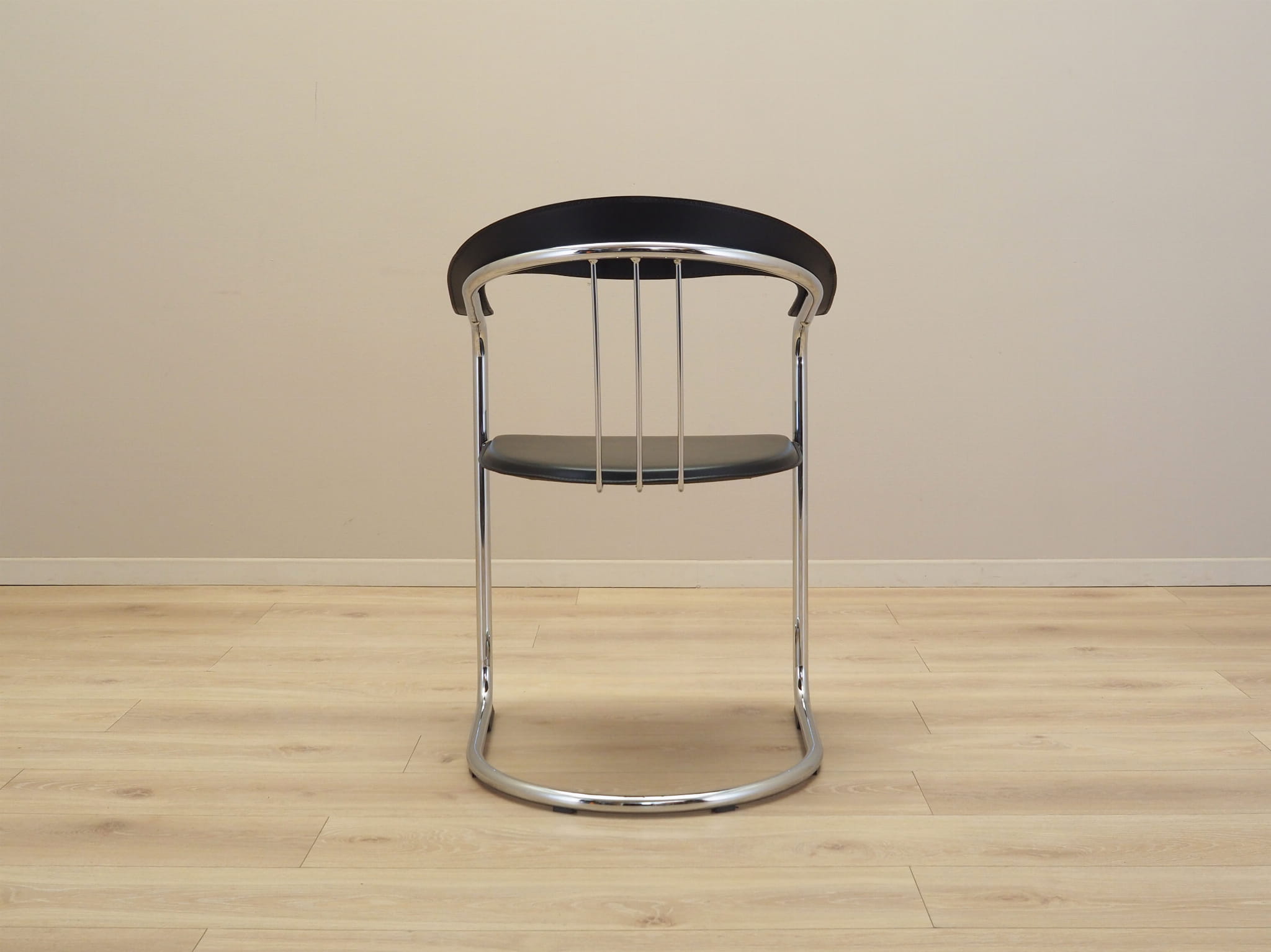 4x Dining chair leather metal 1980s