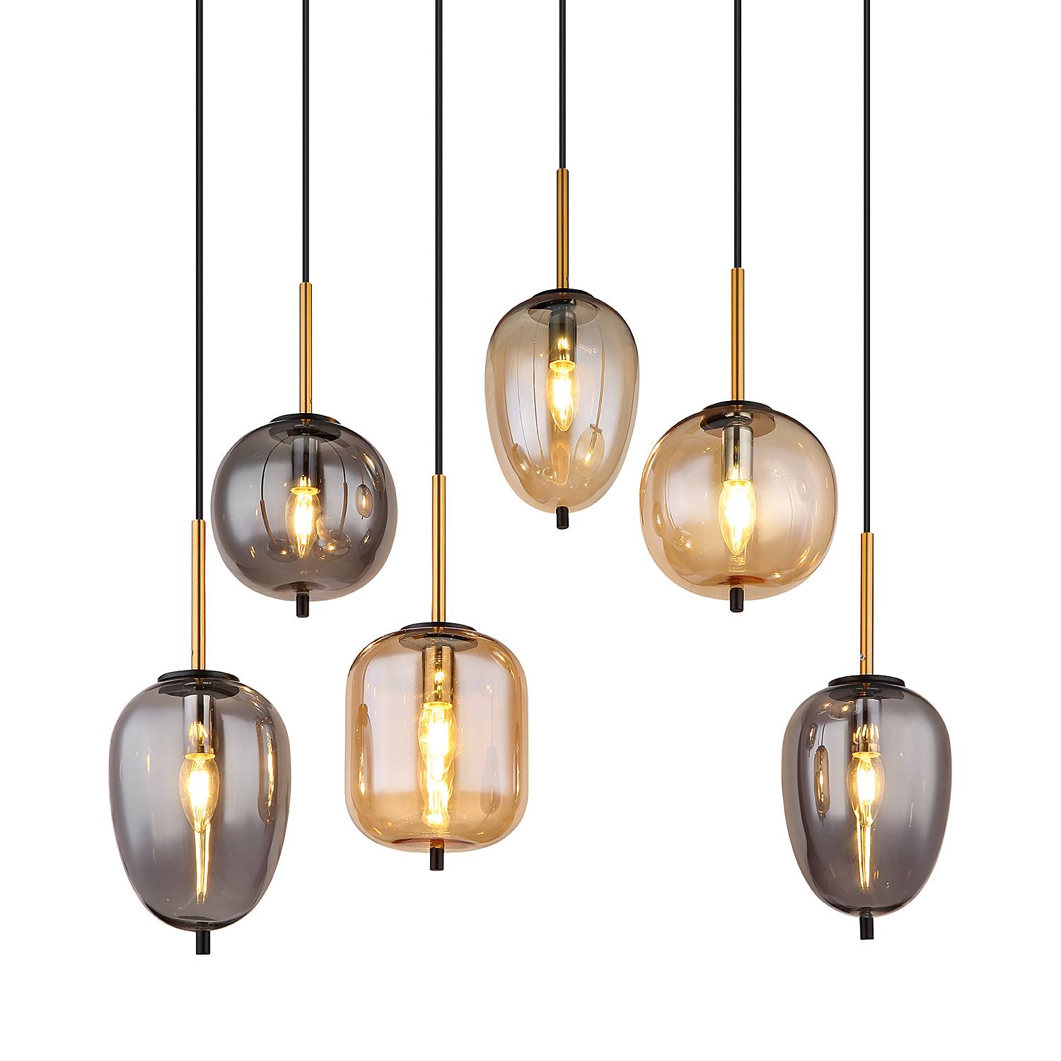 Pendelleuchte Blacky Typ B Farbglas Schwarz