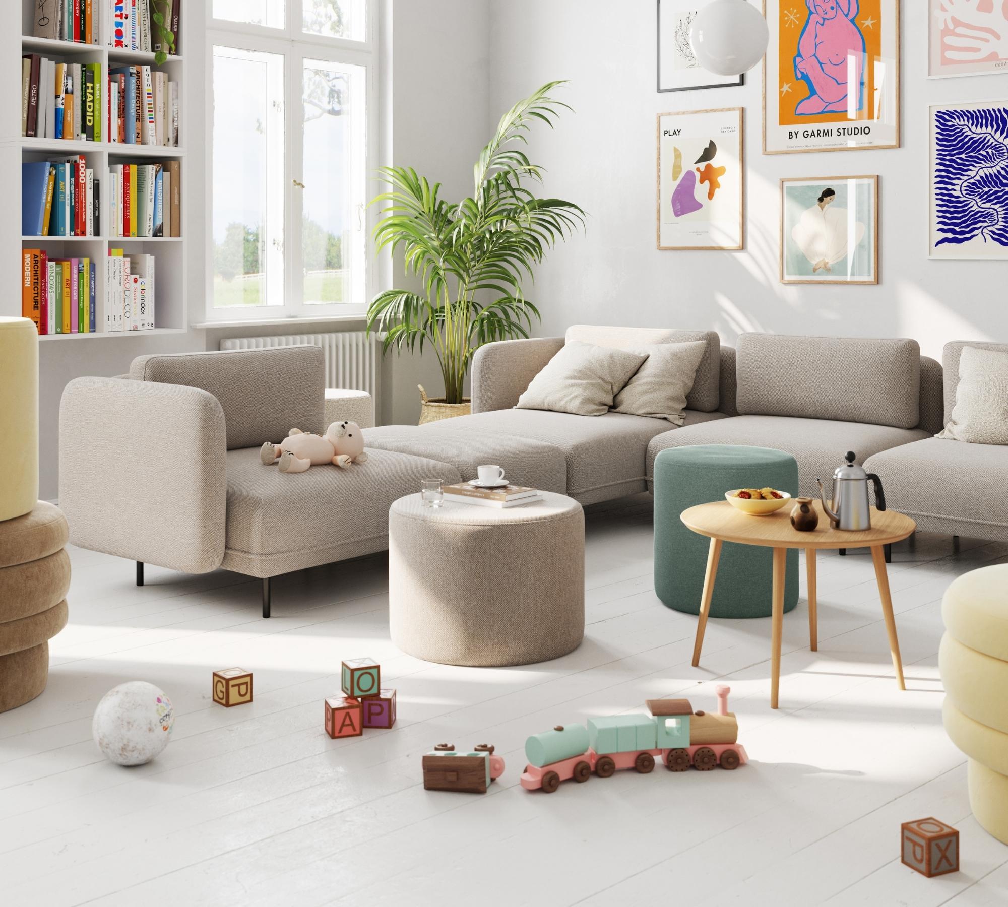 Ellis 1-Sitzer Récamiere abnehmbare Armlehne Agnes Brown