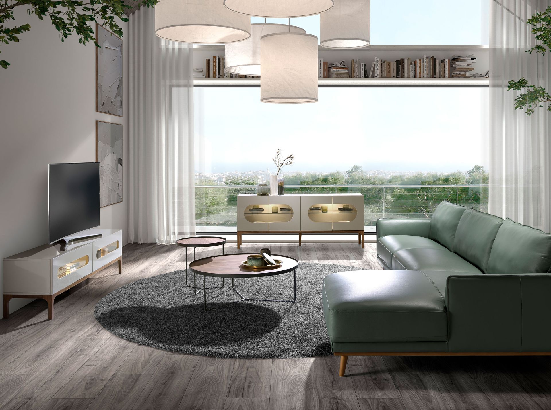 Sideboard Walnussholz Grau 3241