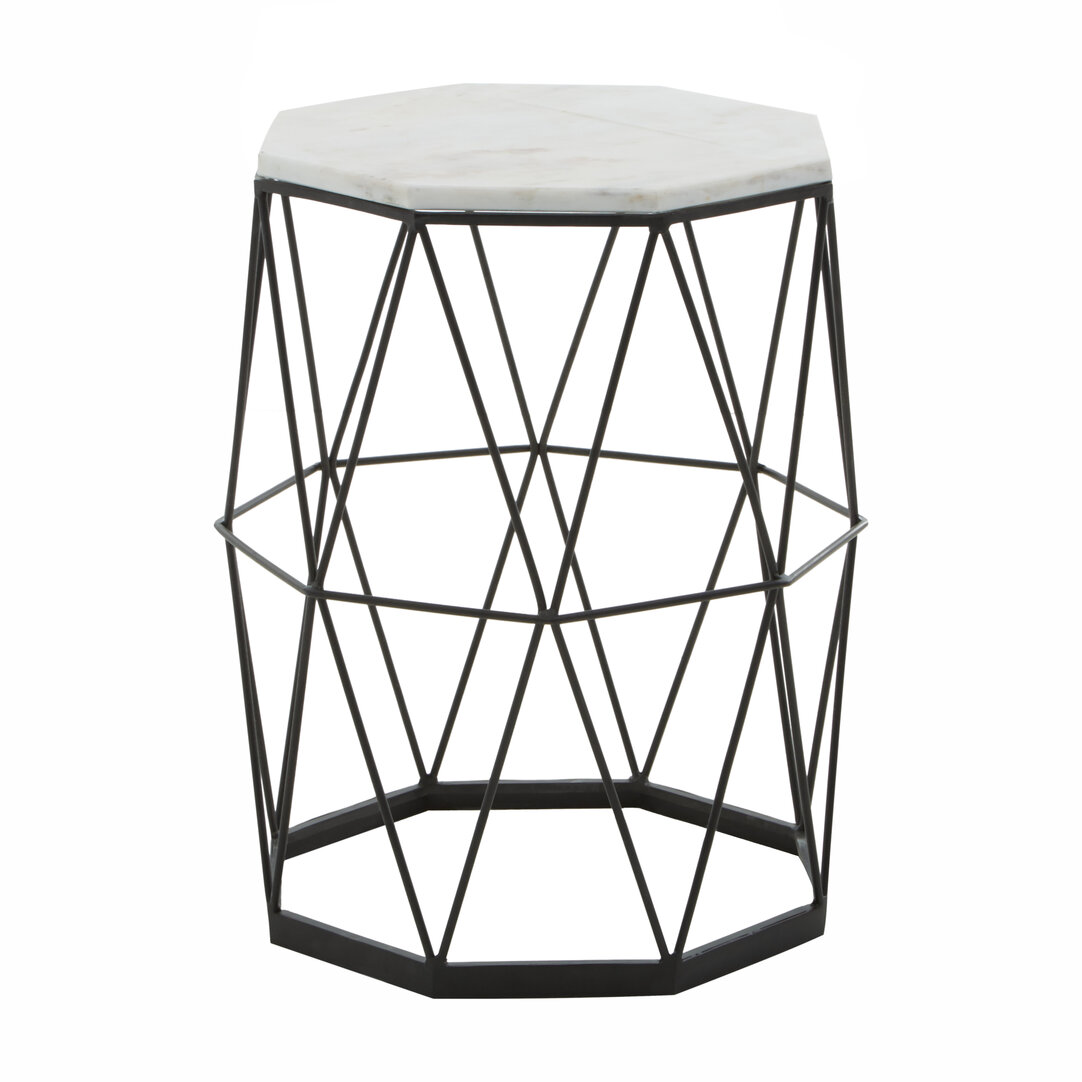 Shalimar Round Side Table Metal Marble