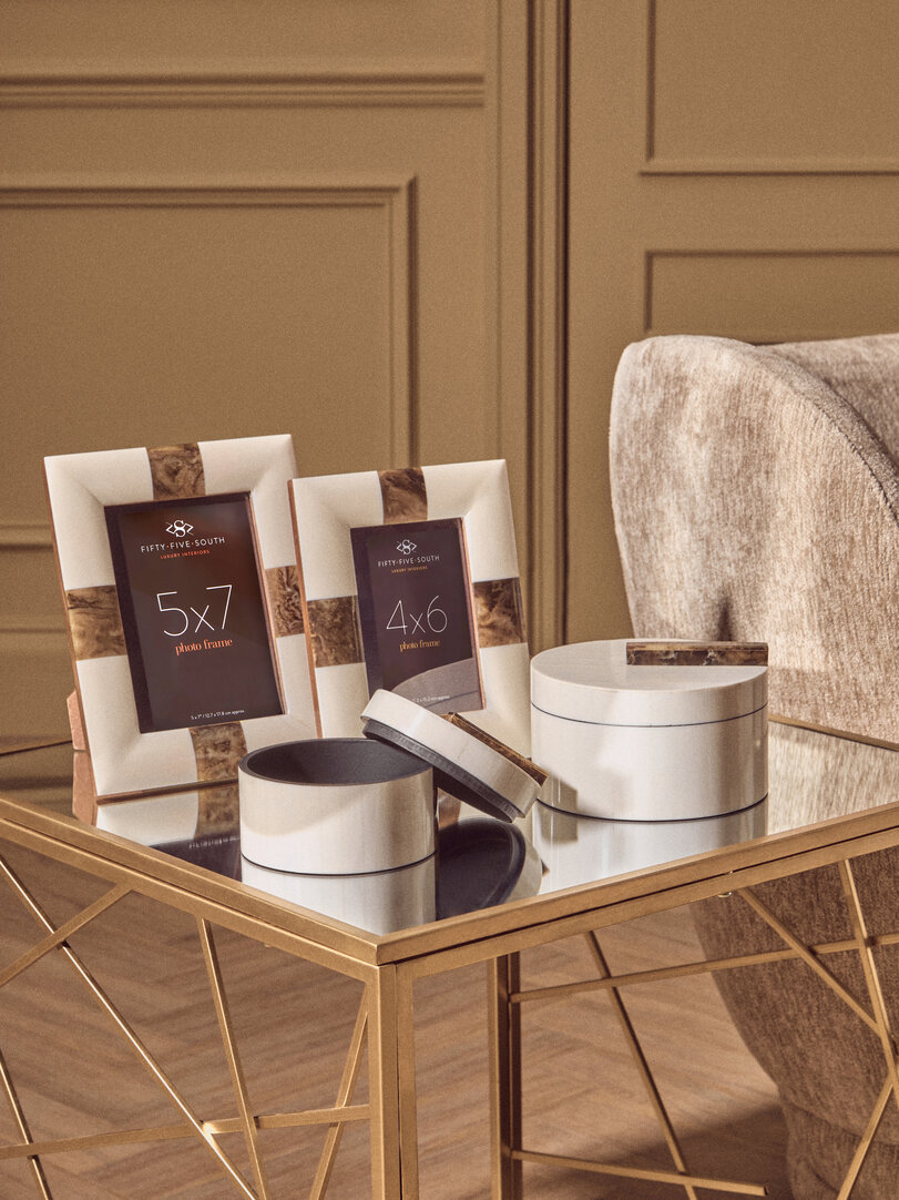 Decio Creme und Braune Kleine Runde Box
