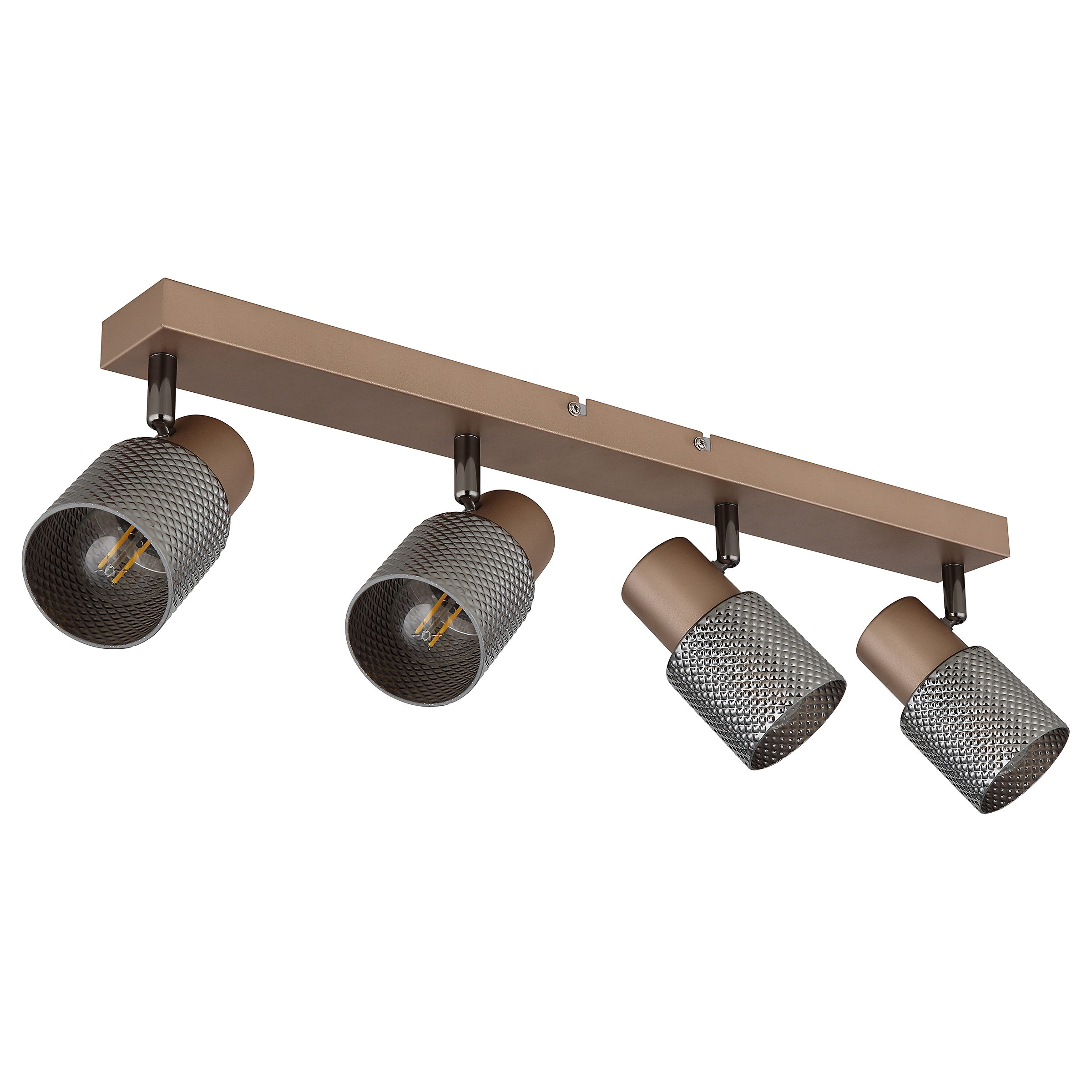 4-Light Satella Type F Ceiling Lamp Smoked Glass / Iron