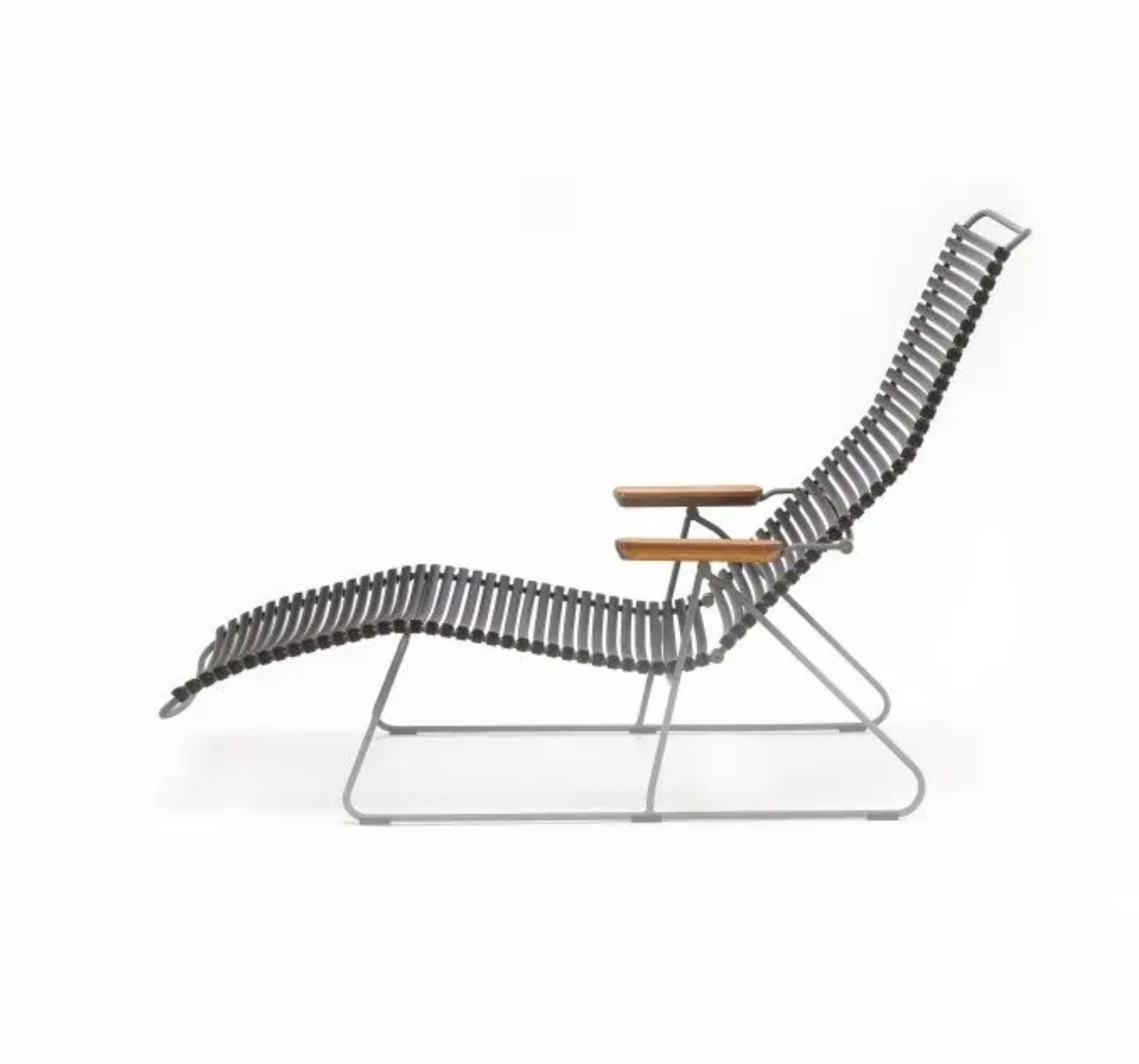 CLICK Sunlounger Liegestuhl Bambusarmlehnen Pflaume 10810