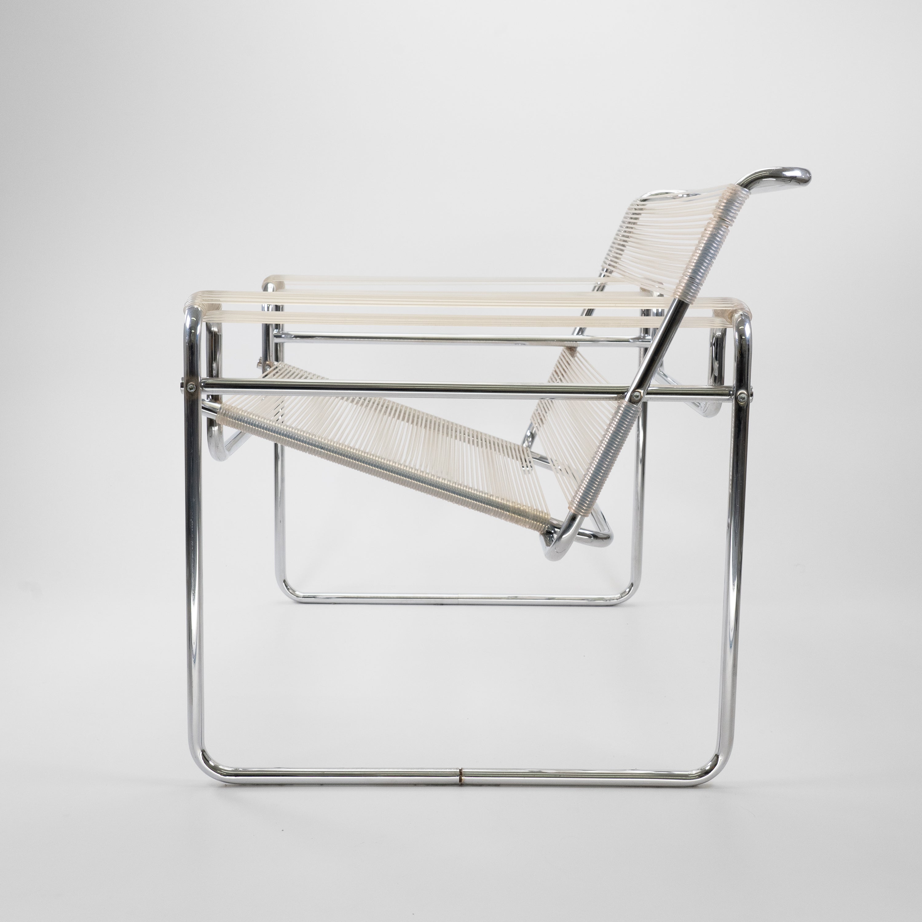 Wassily Chair Chrom Spaghetti-Bespannung Transparent 