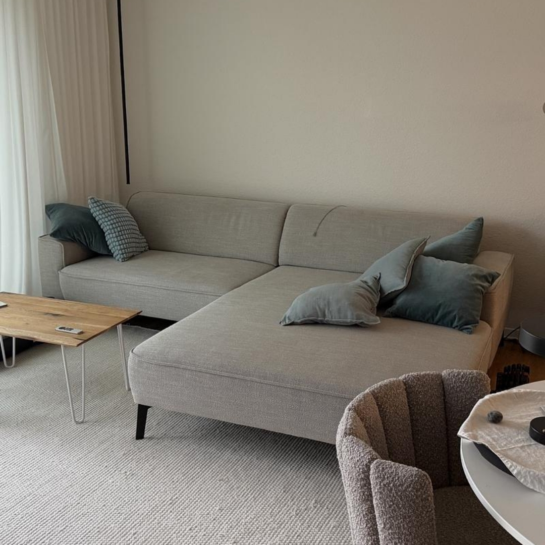 Corner sofa Riva with electric seat extension function Grey