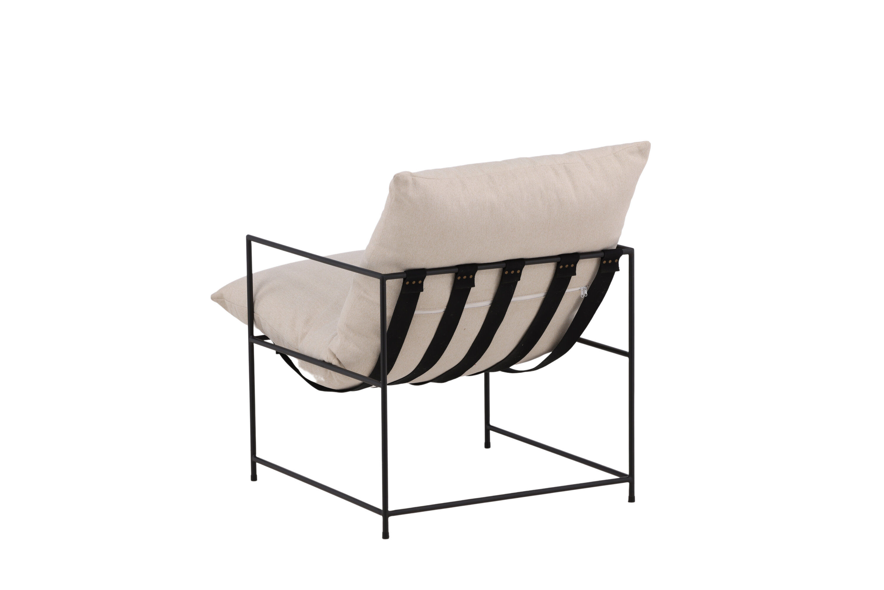 Sedalia Einzelsitzsofa Leinenstoff Beige Schwarz