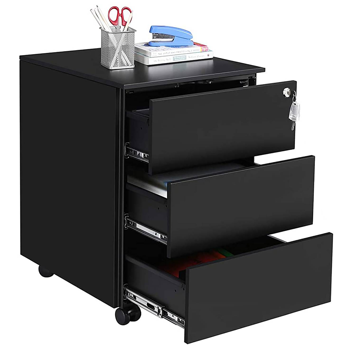 Mobile Pedestal Le Cros Steel Plastic Black