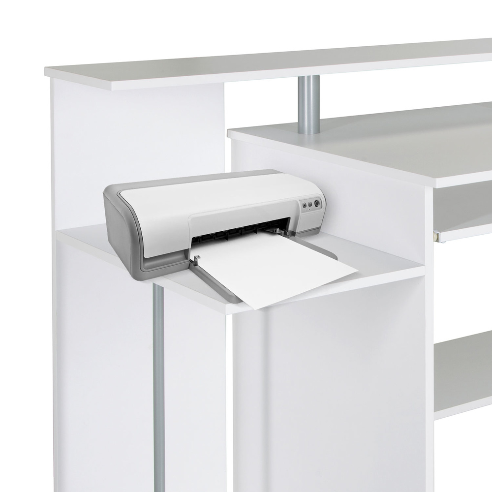 WORKSPACE H IV Scrivania legno bianco/noce