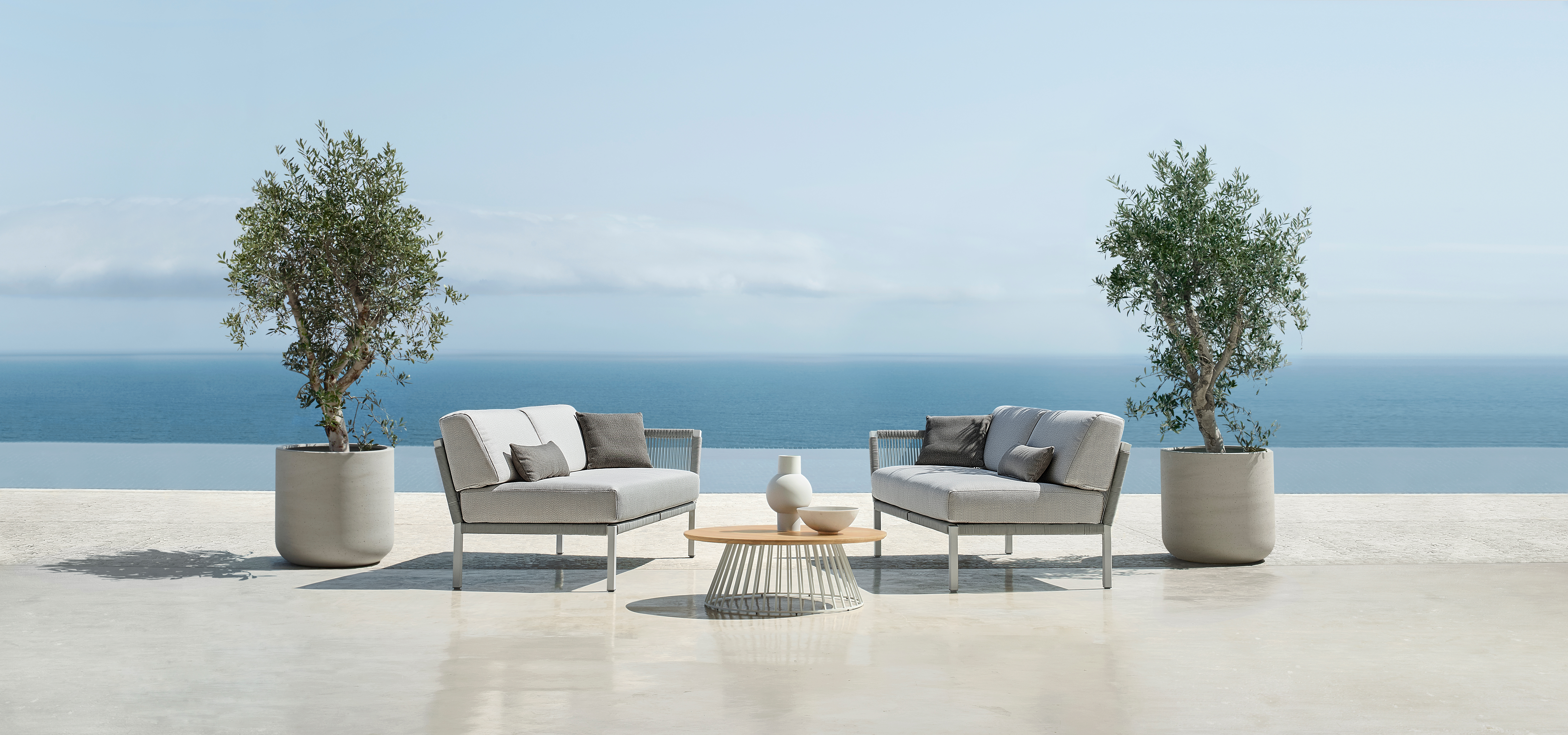 Club Lounge Recamiere Right White Grey