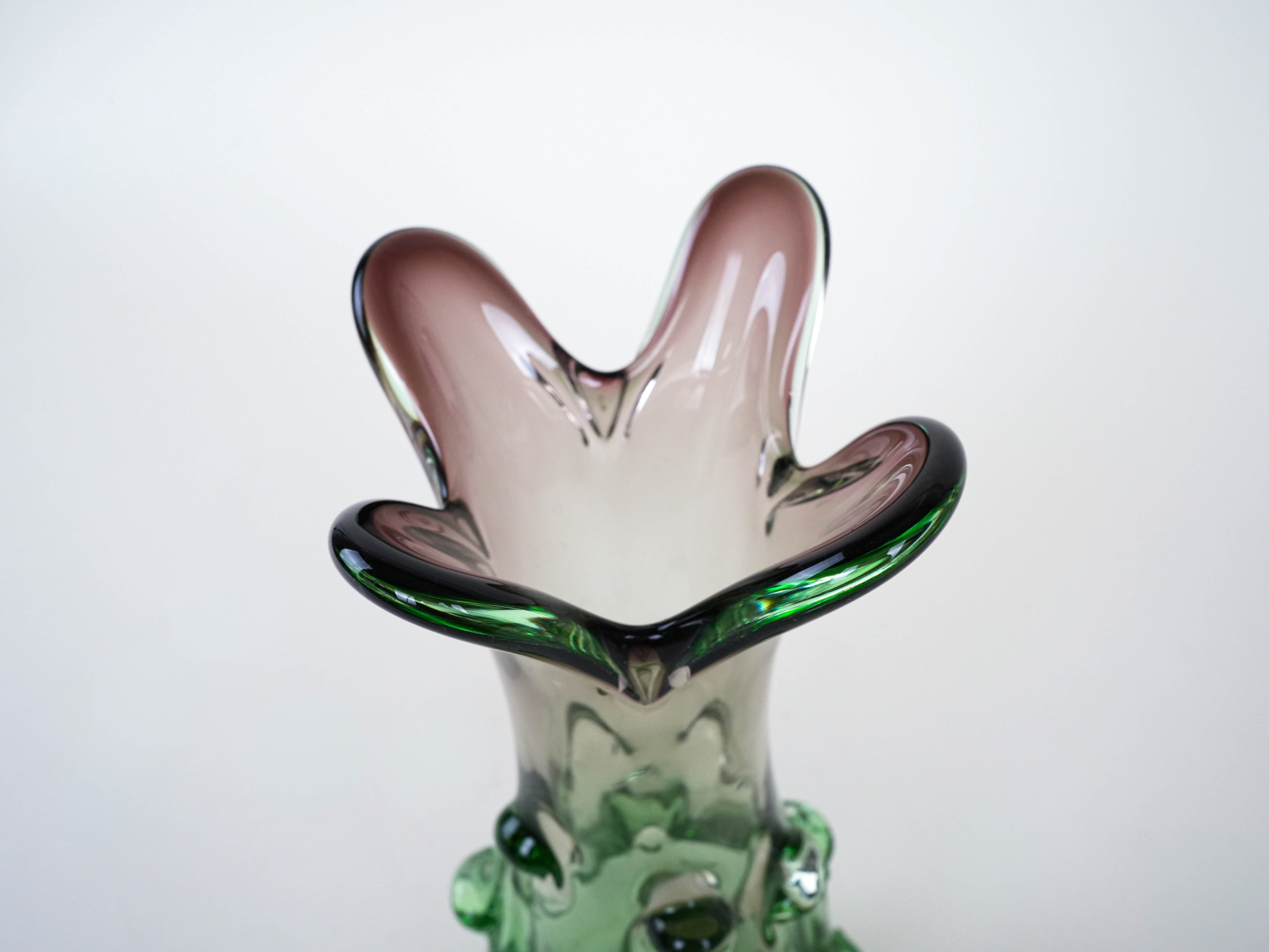 Vase Murano glass Green 1960s