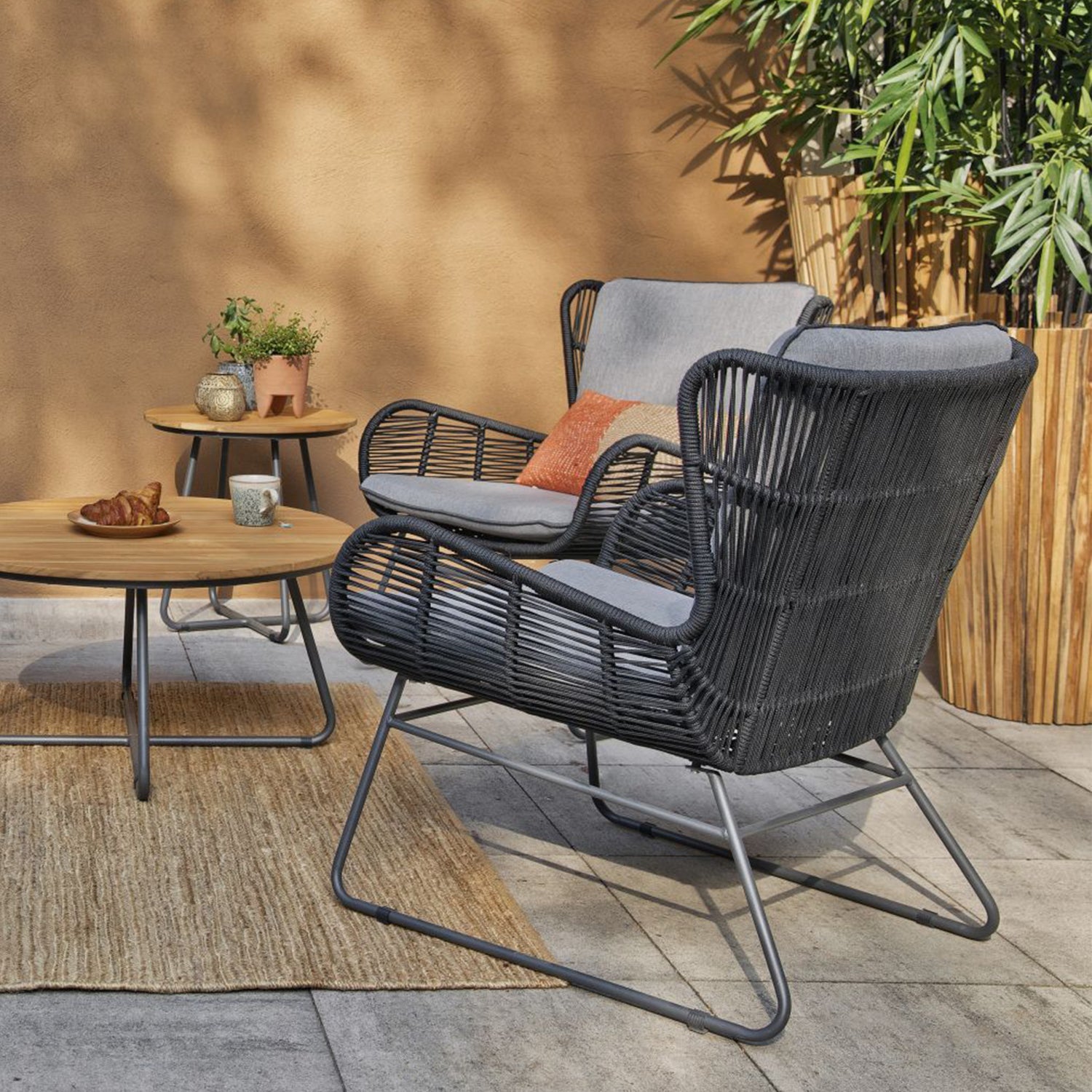 Grace Garten Loungesessel Stahl Anthrazit