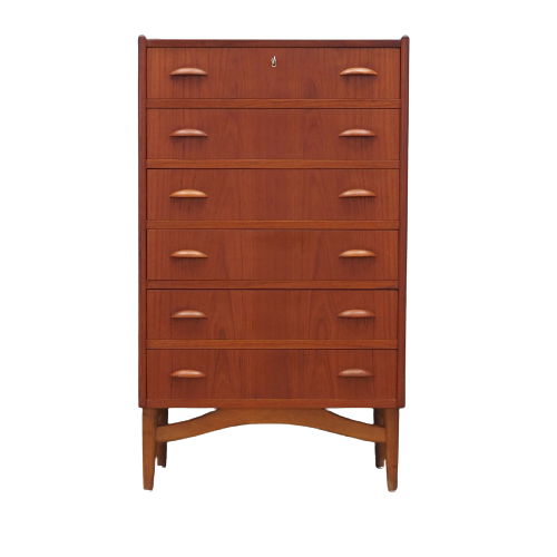 Vintage chest of drawers Teak wood Brown 1970s