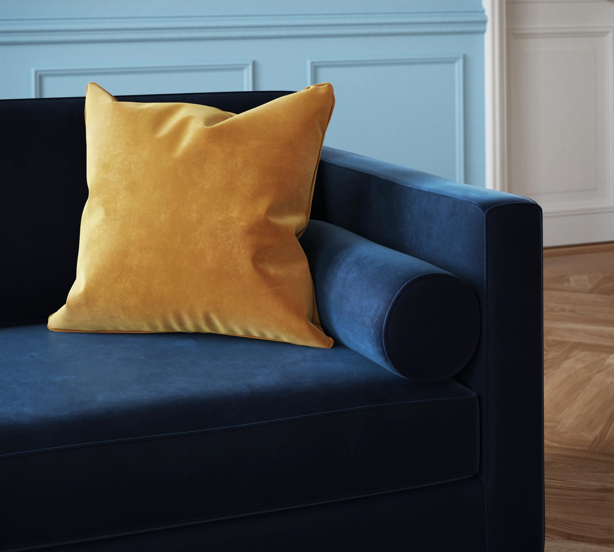 Posh Kissen Velour Matt Amber mit Daunenfüllung 50 x 50 cm