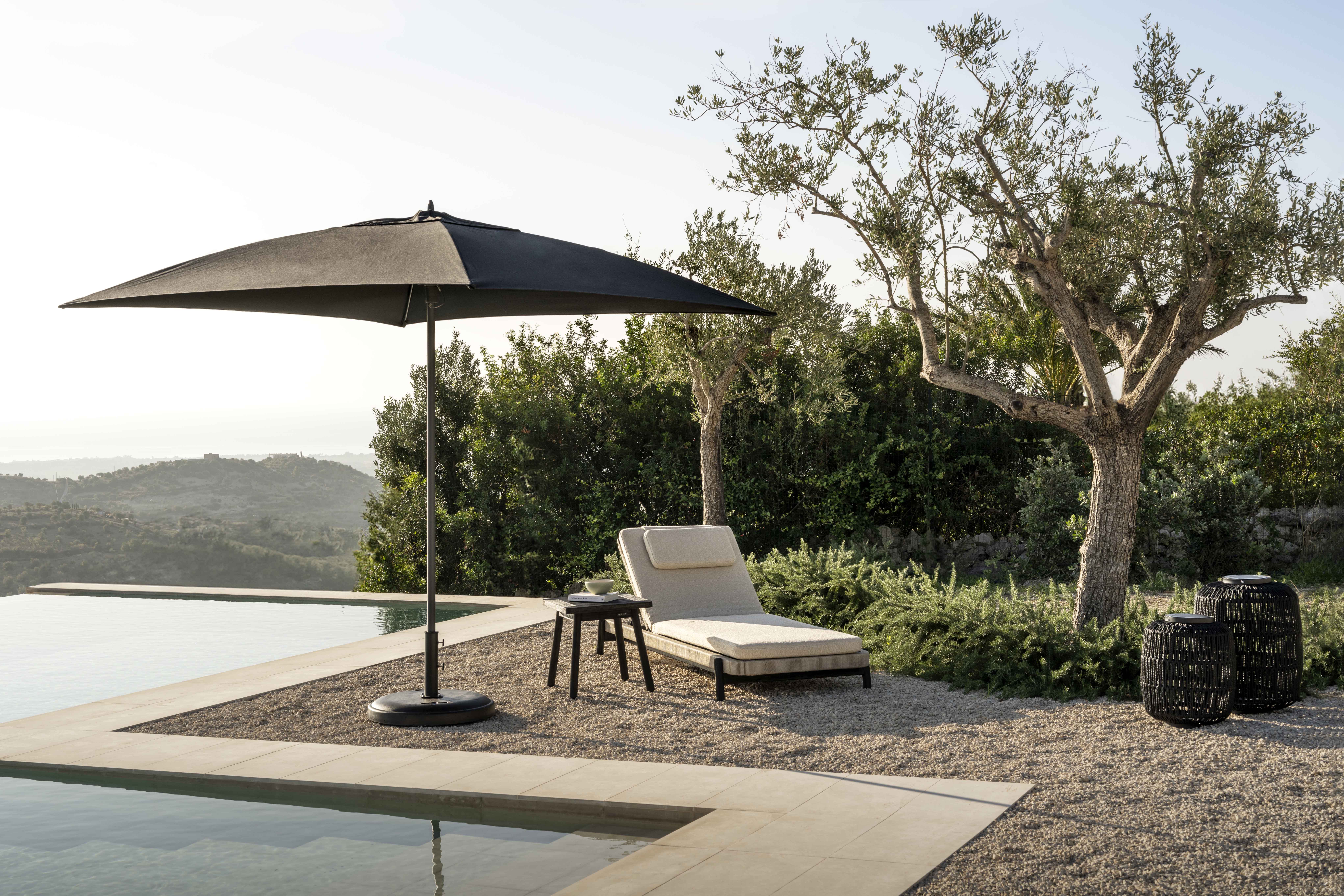 NERO Sonnenliege Aluminium Schwarz Polster O Corsica
