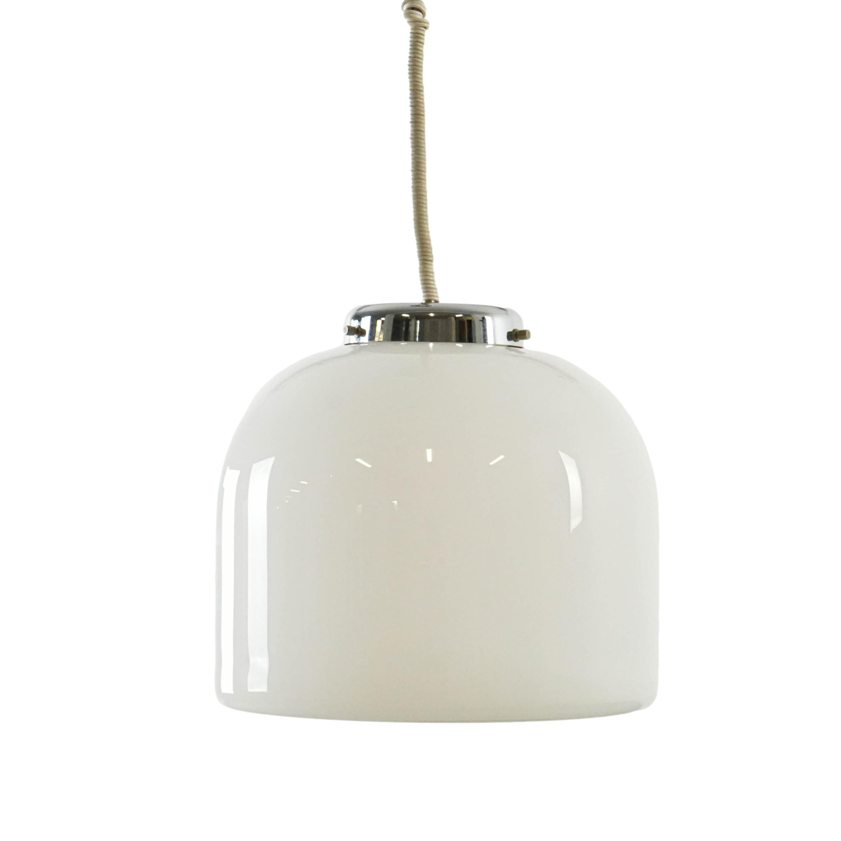Hängelampe Glas Metall 1970er JahrePendant lamp glass metal 1970s