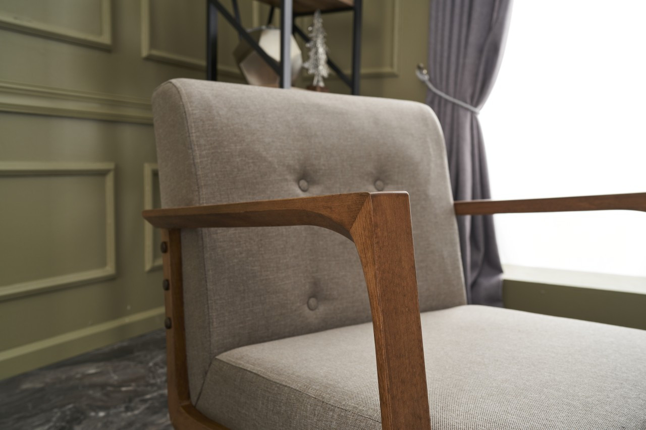 Kemer Sessel Holzfurnier Cream