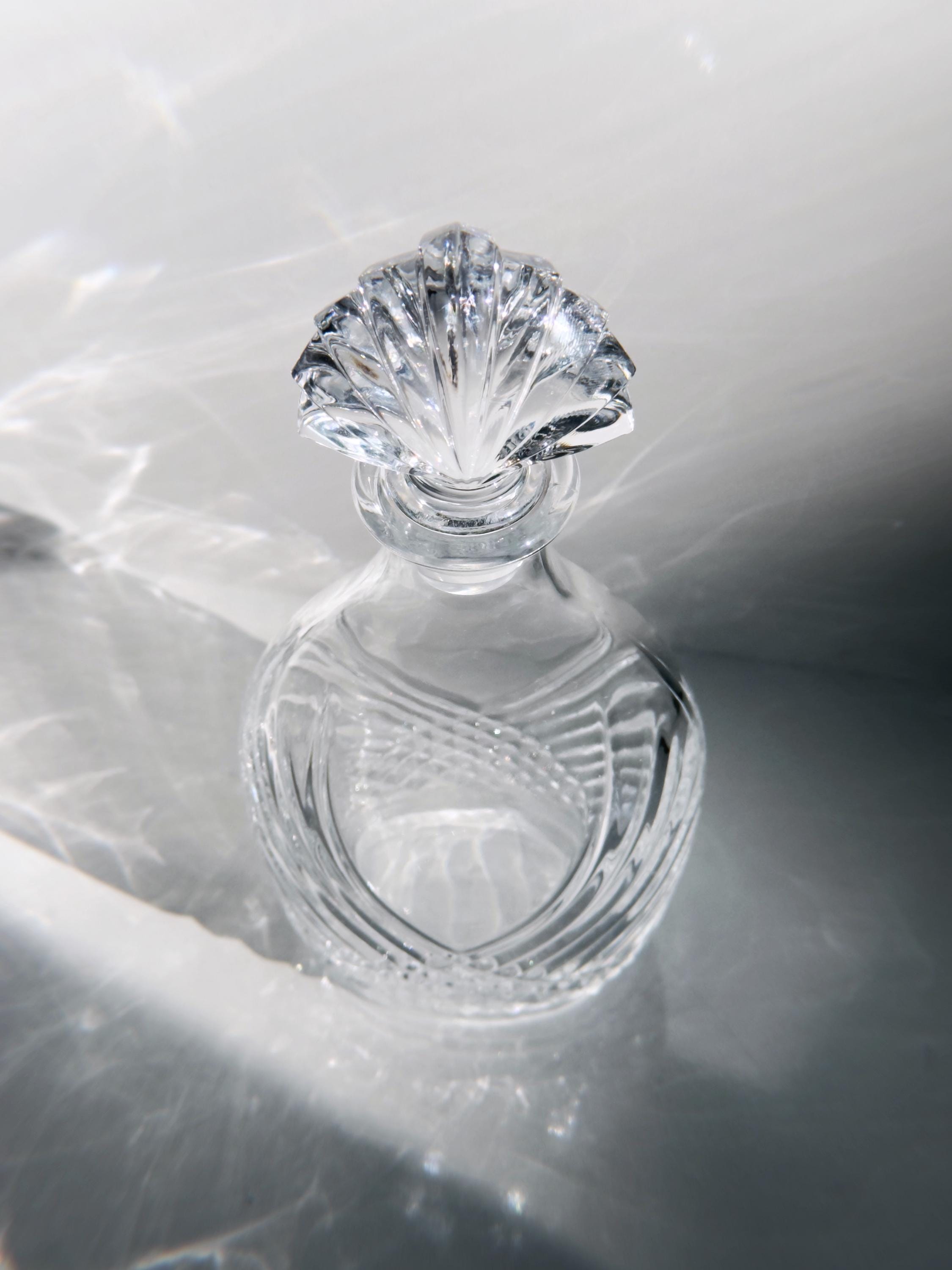 Vintage Art Deco Carafe Crystal Transparent 1980s