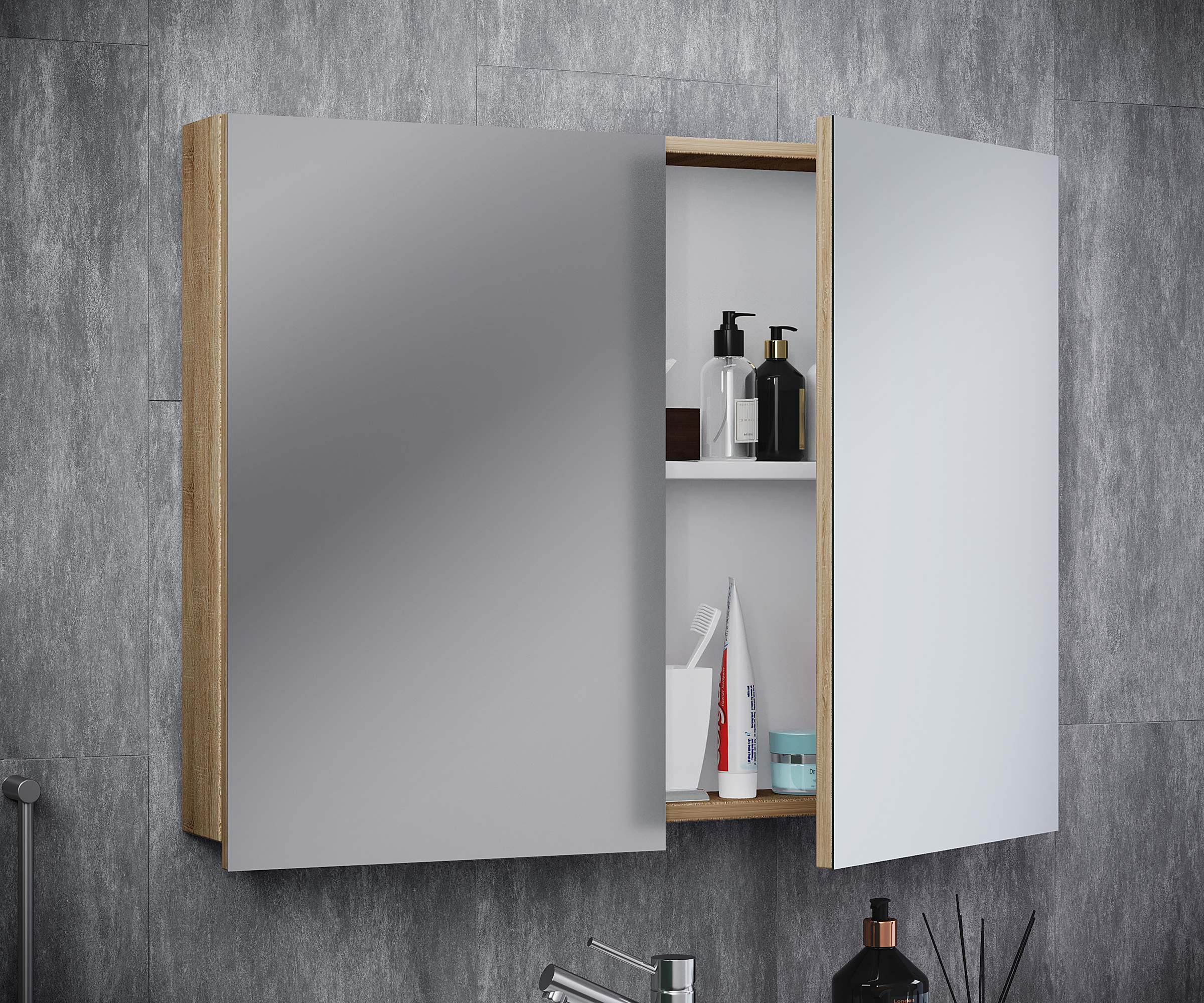 VCB 1 Mirror Cabinet Sonoma Oak Decor 60 cm
