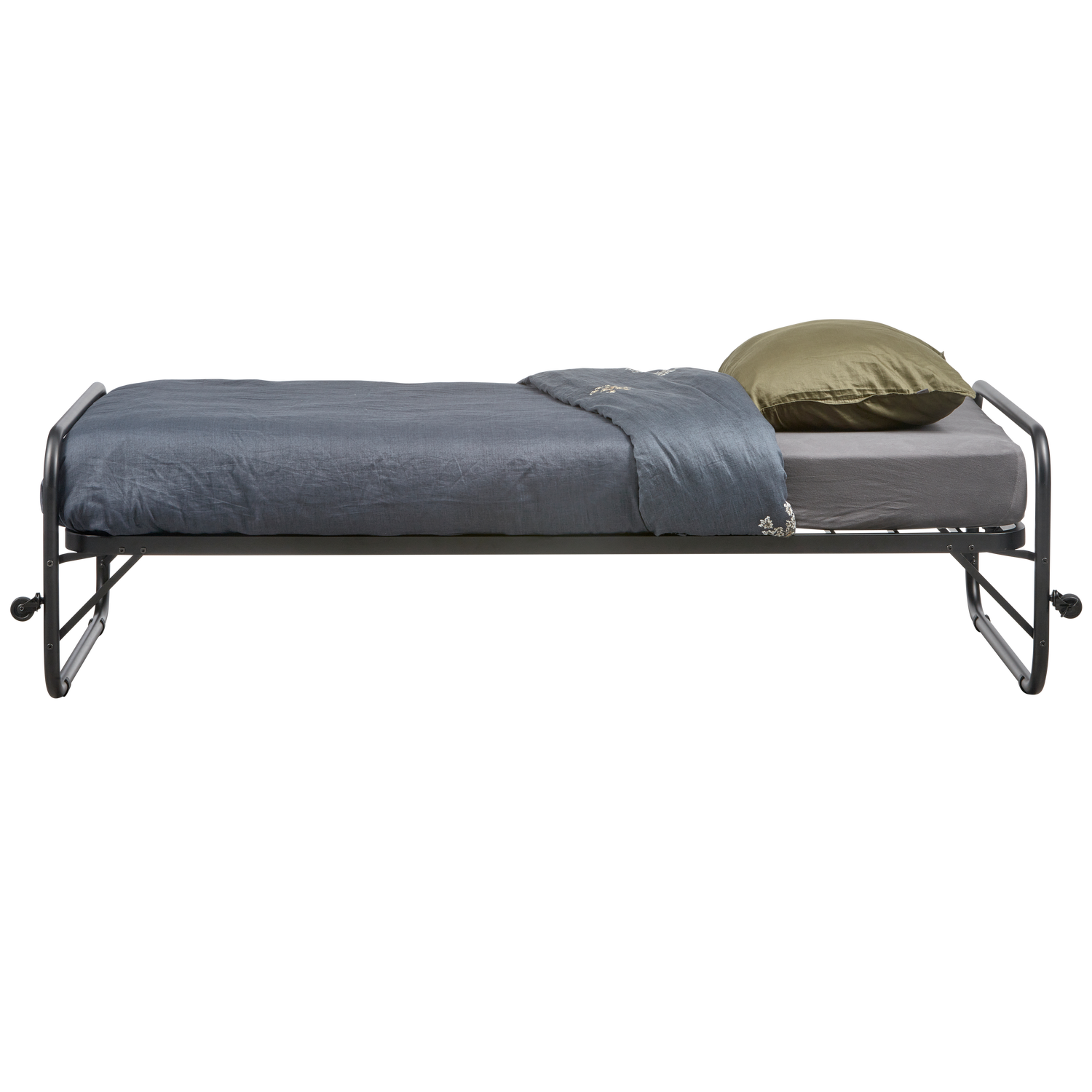 LUCY Einzelbettgestell Metall Schwarz 90x200cm