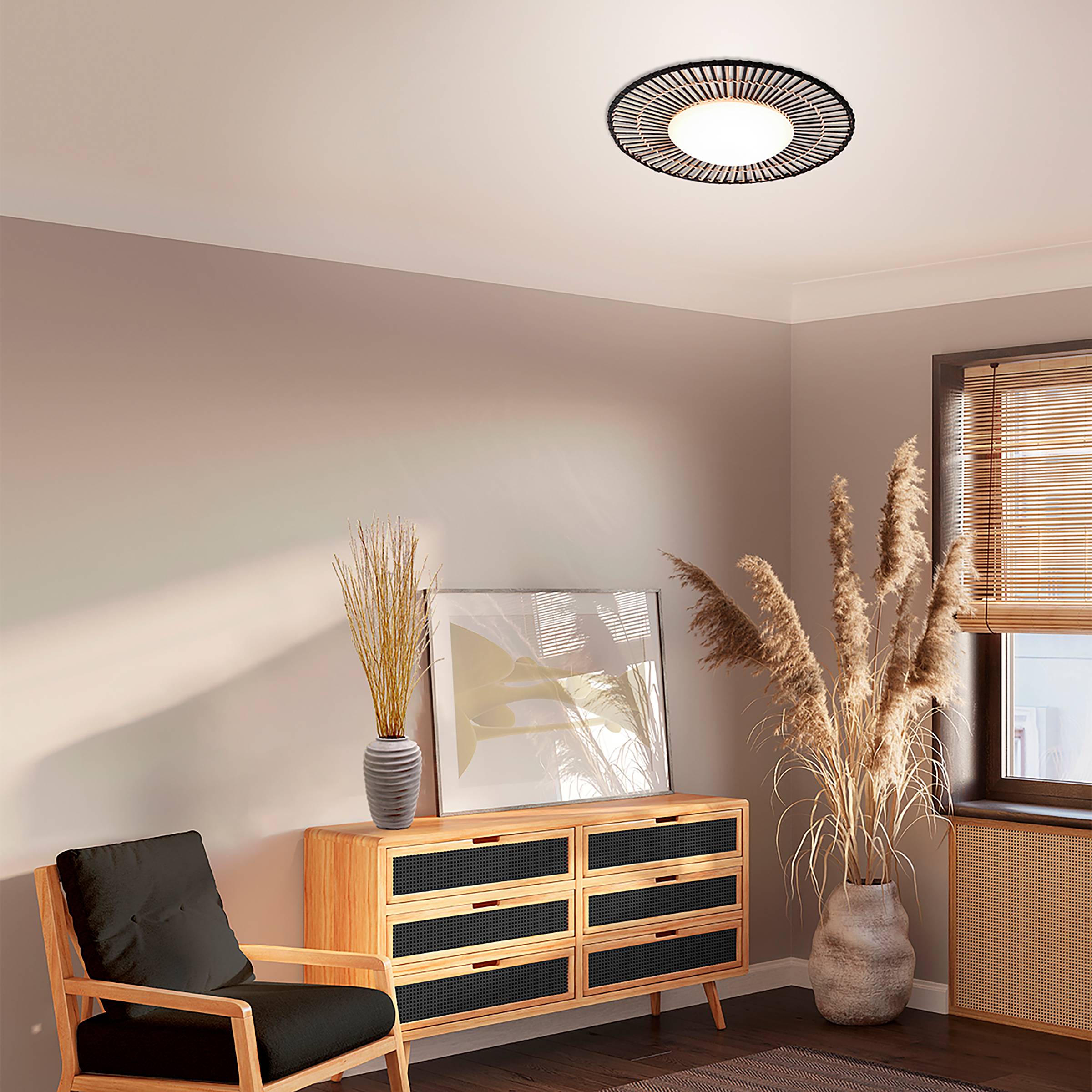 Aura Ceiling Light Acrylic Glass Black 50cm