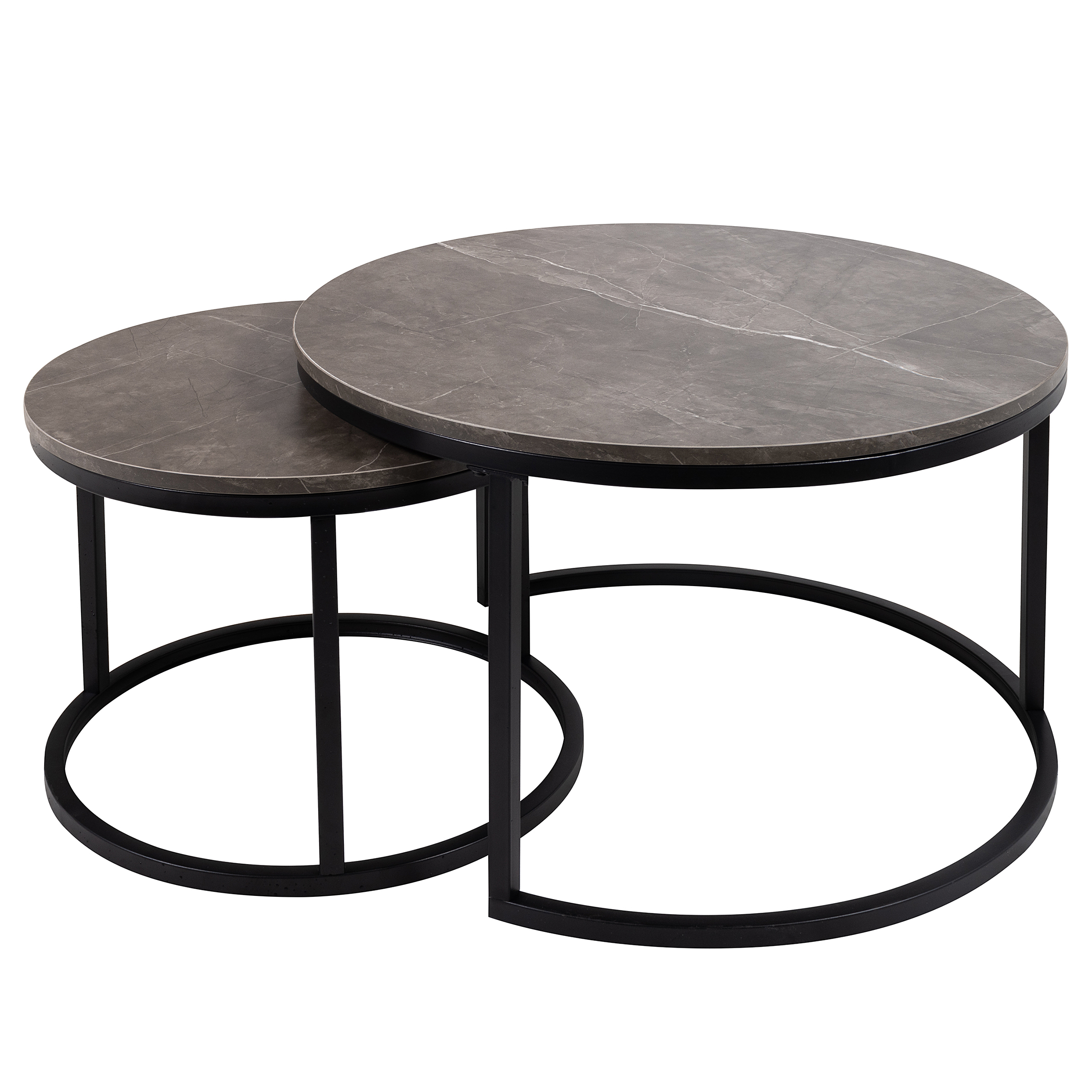 Couchtisch Stornway 2er-Set Marmor Grau Dekor