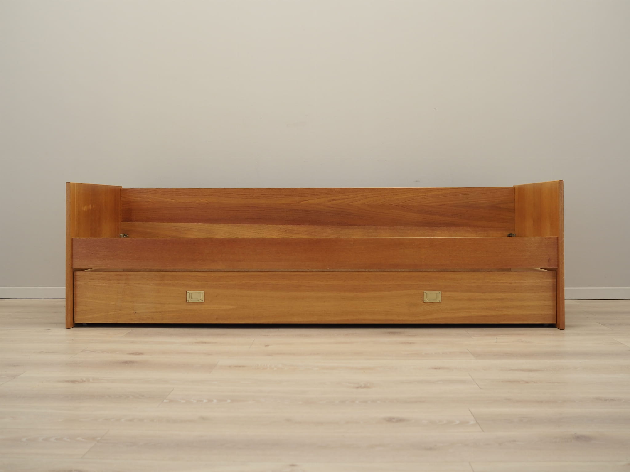 Vintage Bett Holz Braun 1970er Jahre 