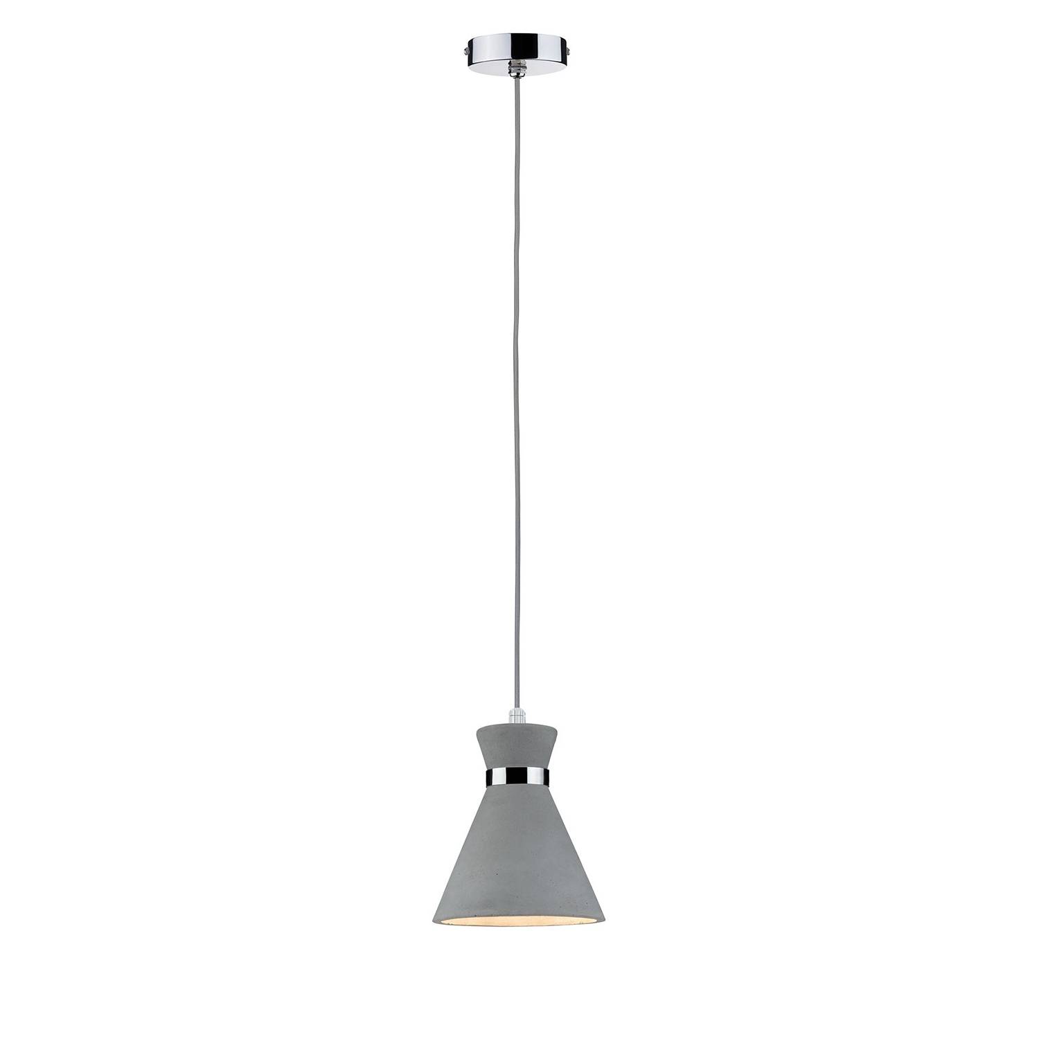 Brooloo Pendelleuchte Beton Chrom 1-flammig