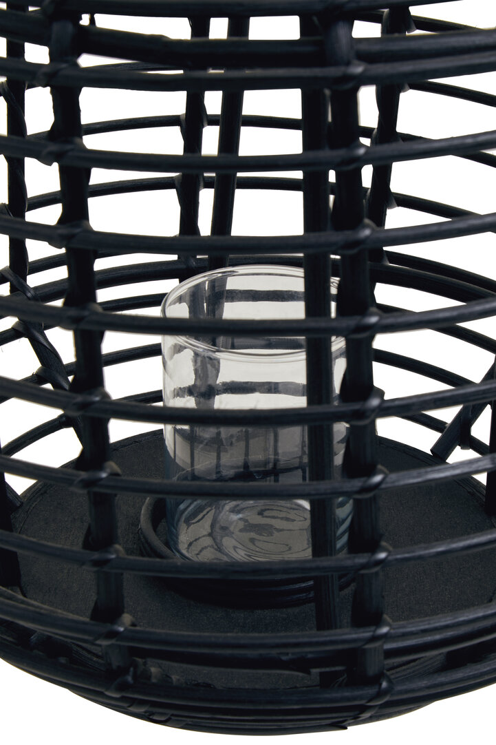 Mataram Rattan Kerzenhalter Schwarz