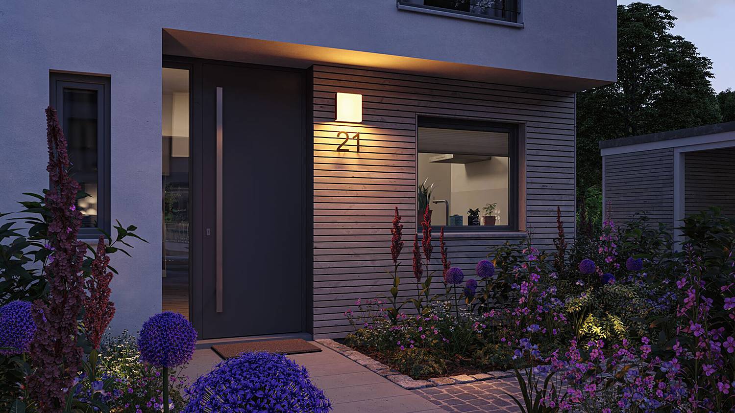Wandleuchte Azalena mit Sensor Aluminium Anthrazit