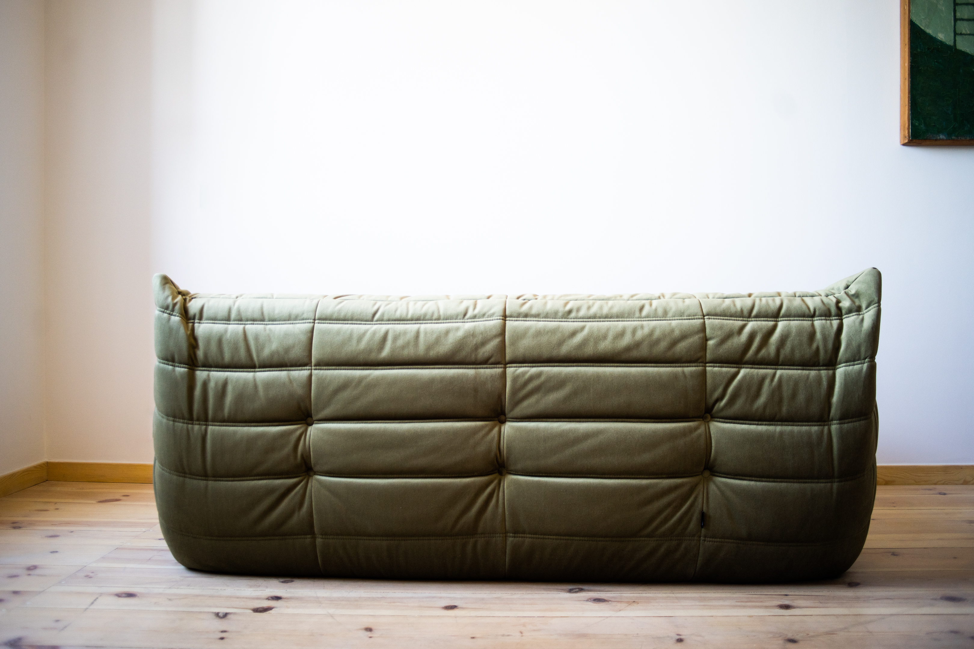 Togo Sofa 3-Sitzer Samt Khakigrün