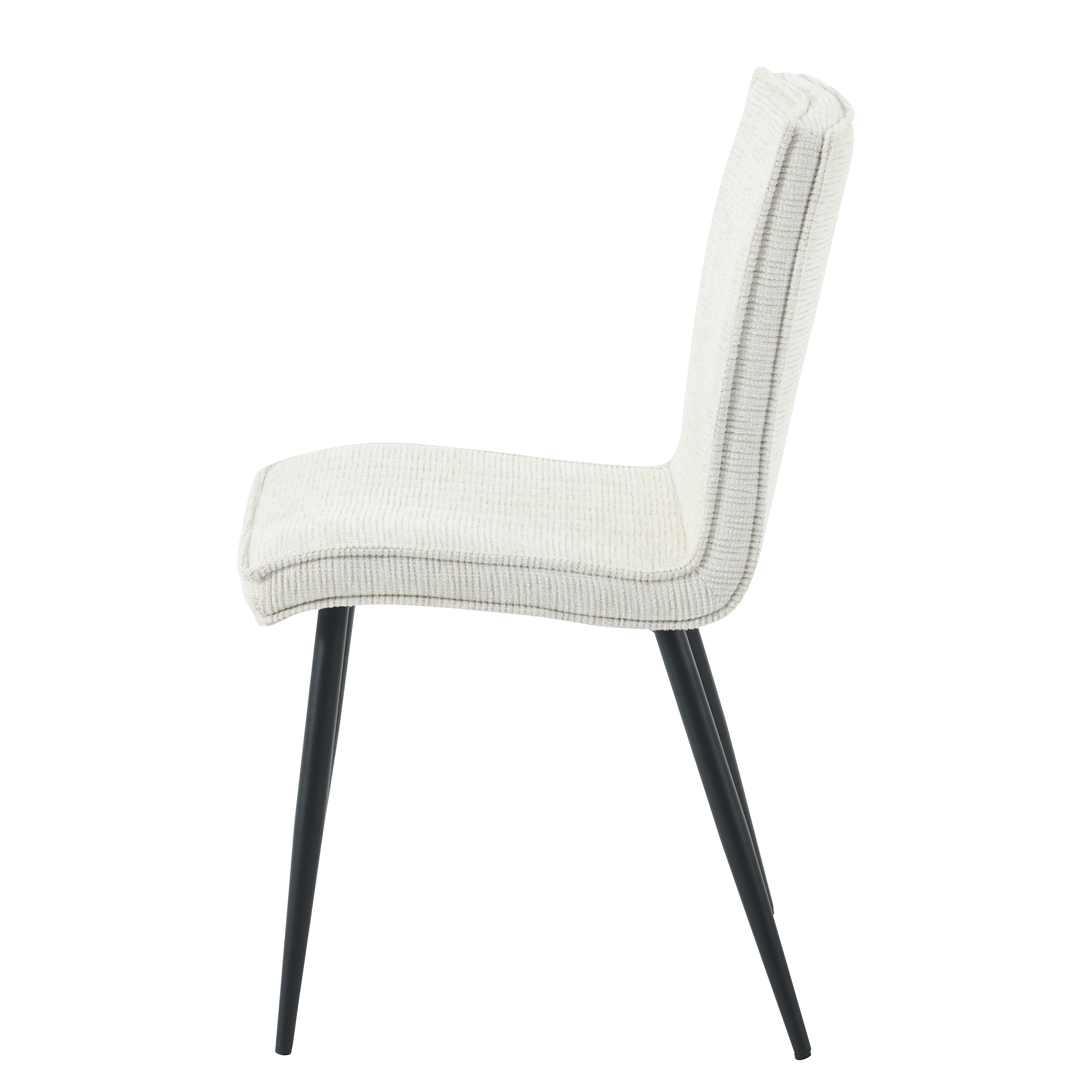 Upholstered chair CIRIANO set of 2 Chenille Iron Beige Black