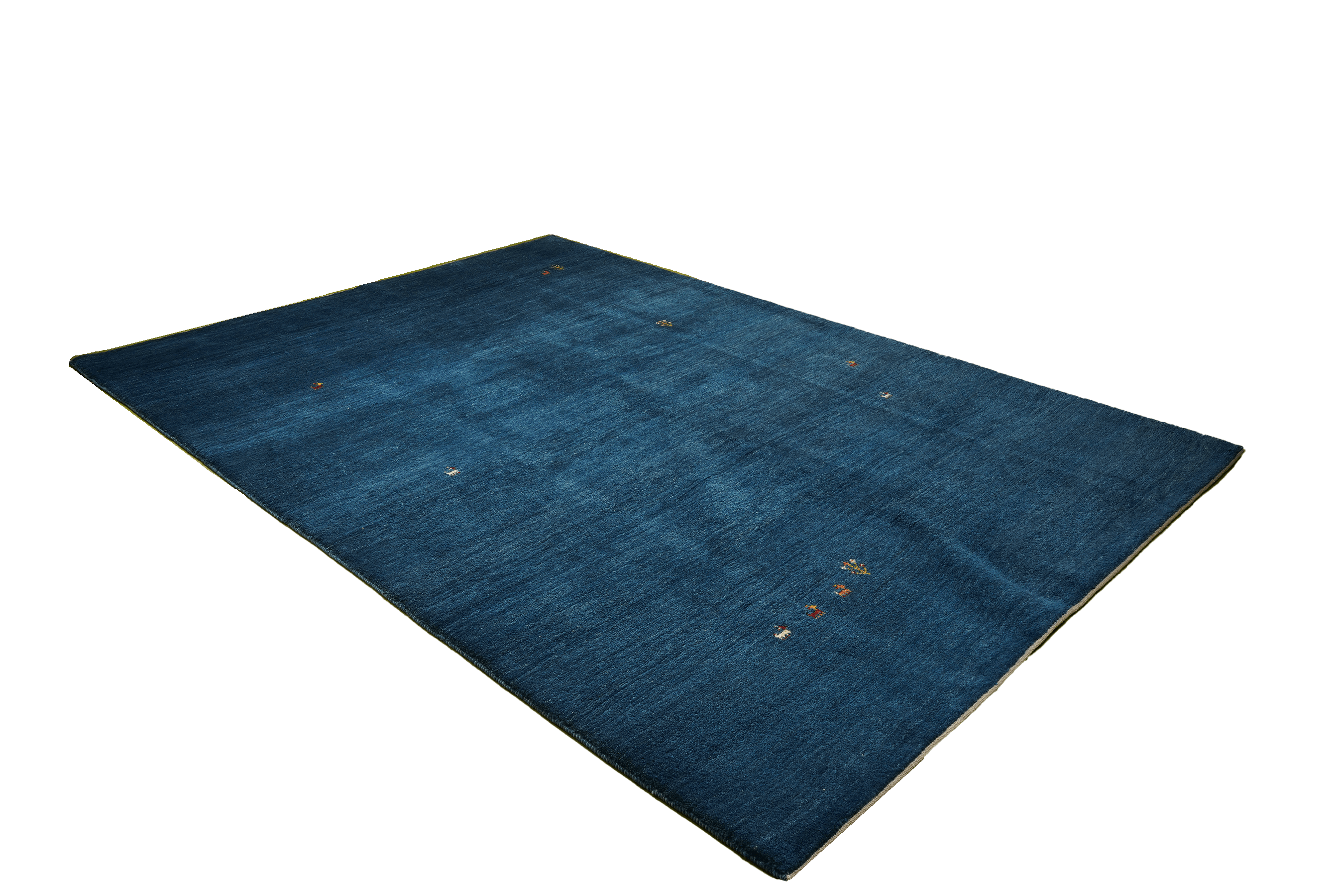 Gabbeh Teppich Wolle Blau