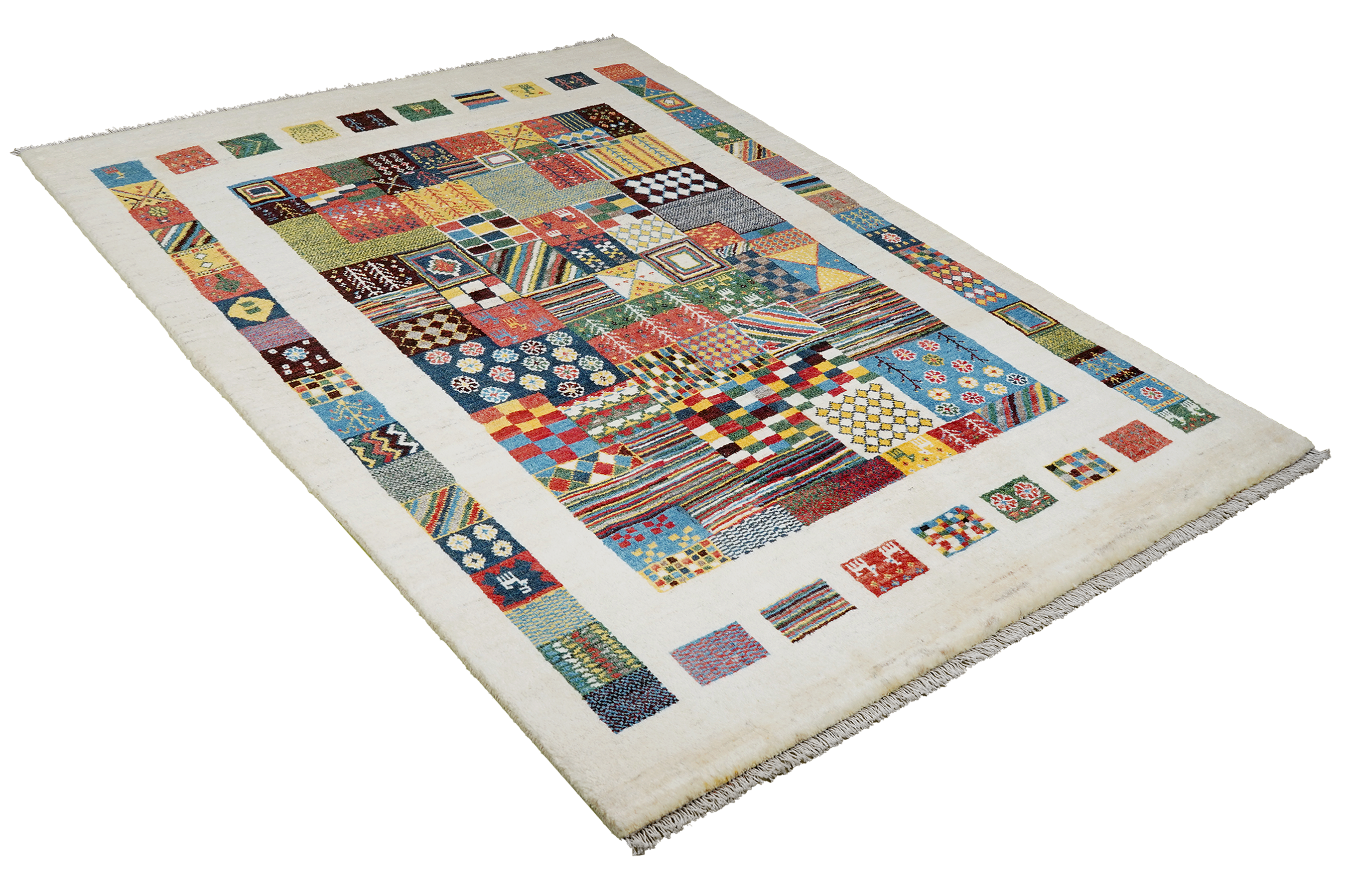 Tappeto Gabbeh Rizbaf Lana Multicolore