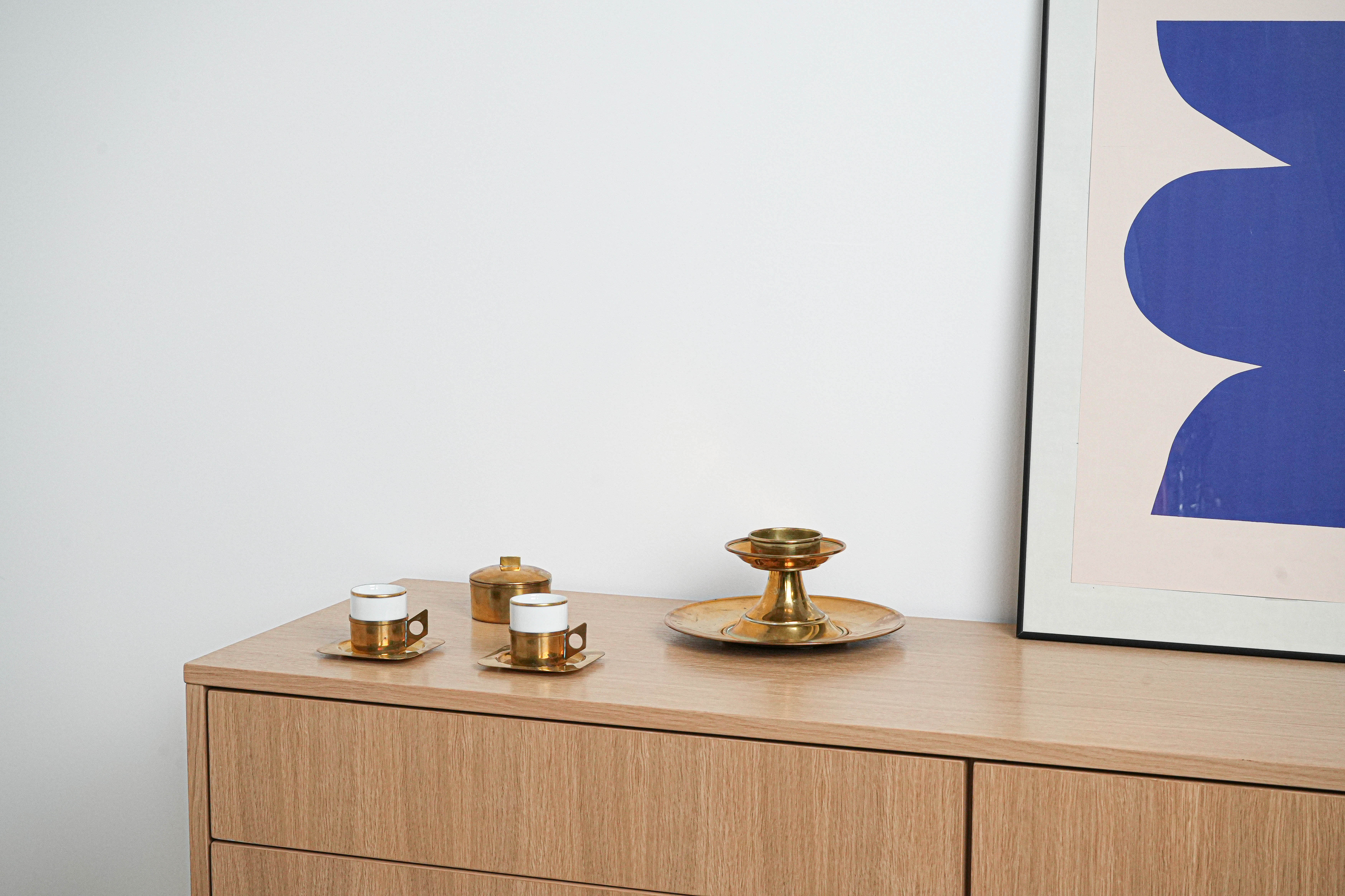 Brass candlestick with foot 1960s