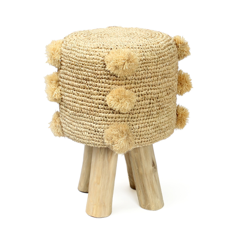 Hocker Holz Bast Natur