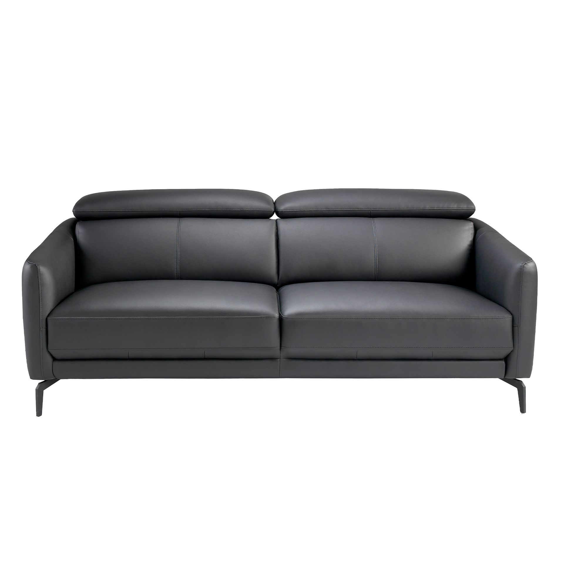 Sofa 3-Sitzer Leder Schwarz