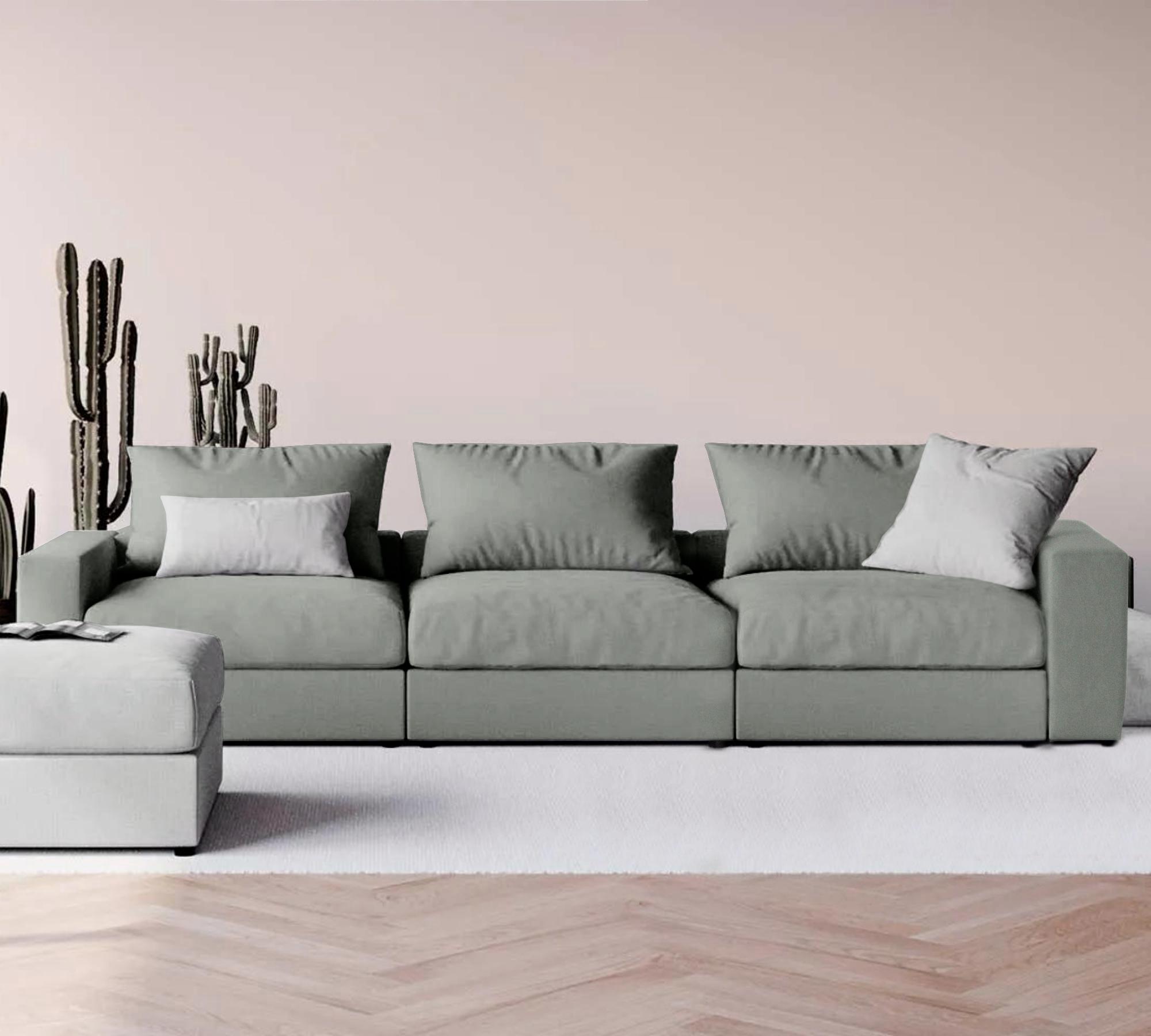 Flayr 3-Sitzer Sofa Webstoff Schiefergrau