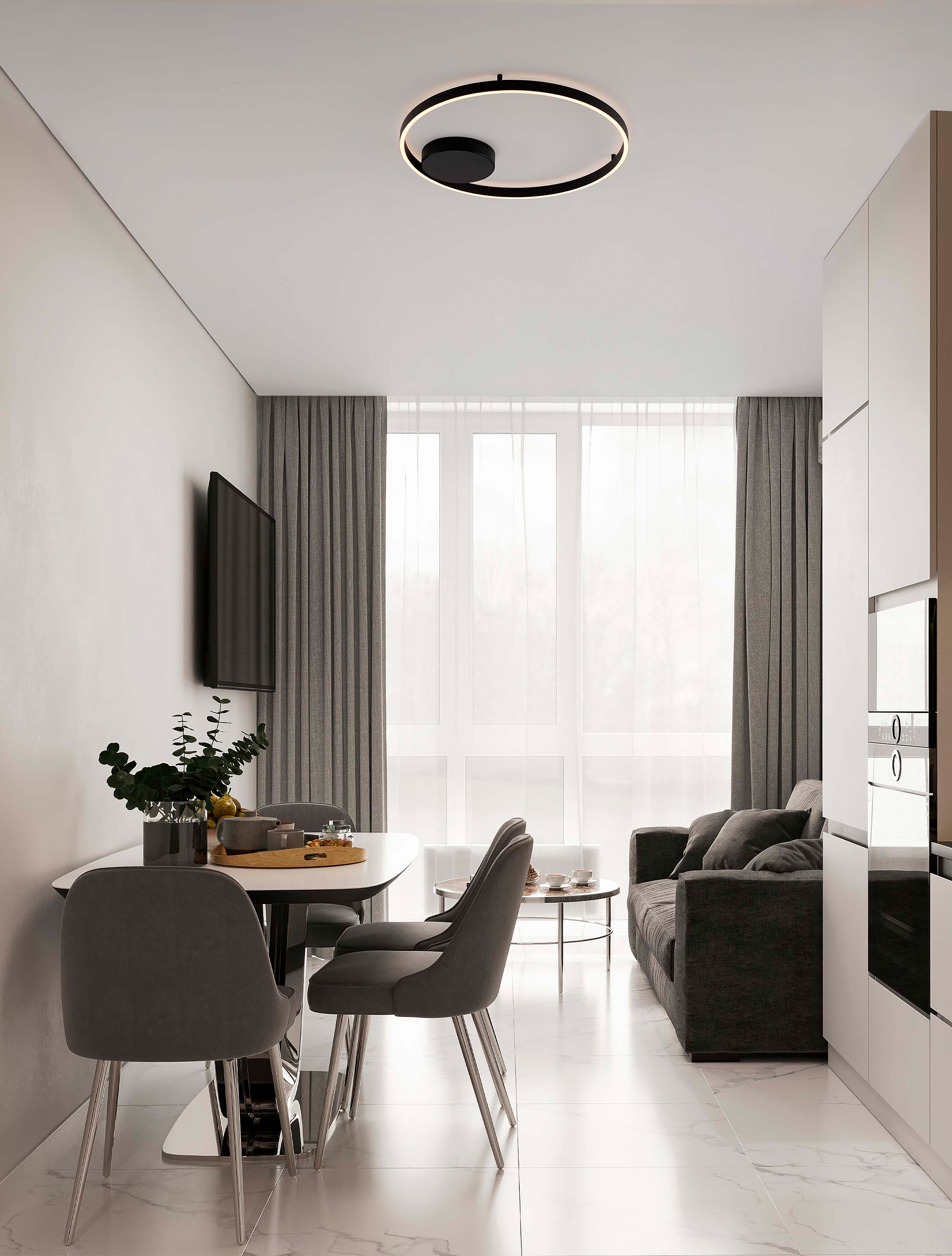 Hedra Deckenleuchte Aluminium Schwarz Ø60cm