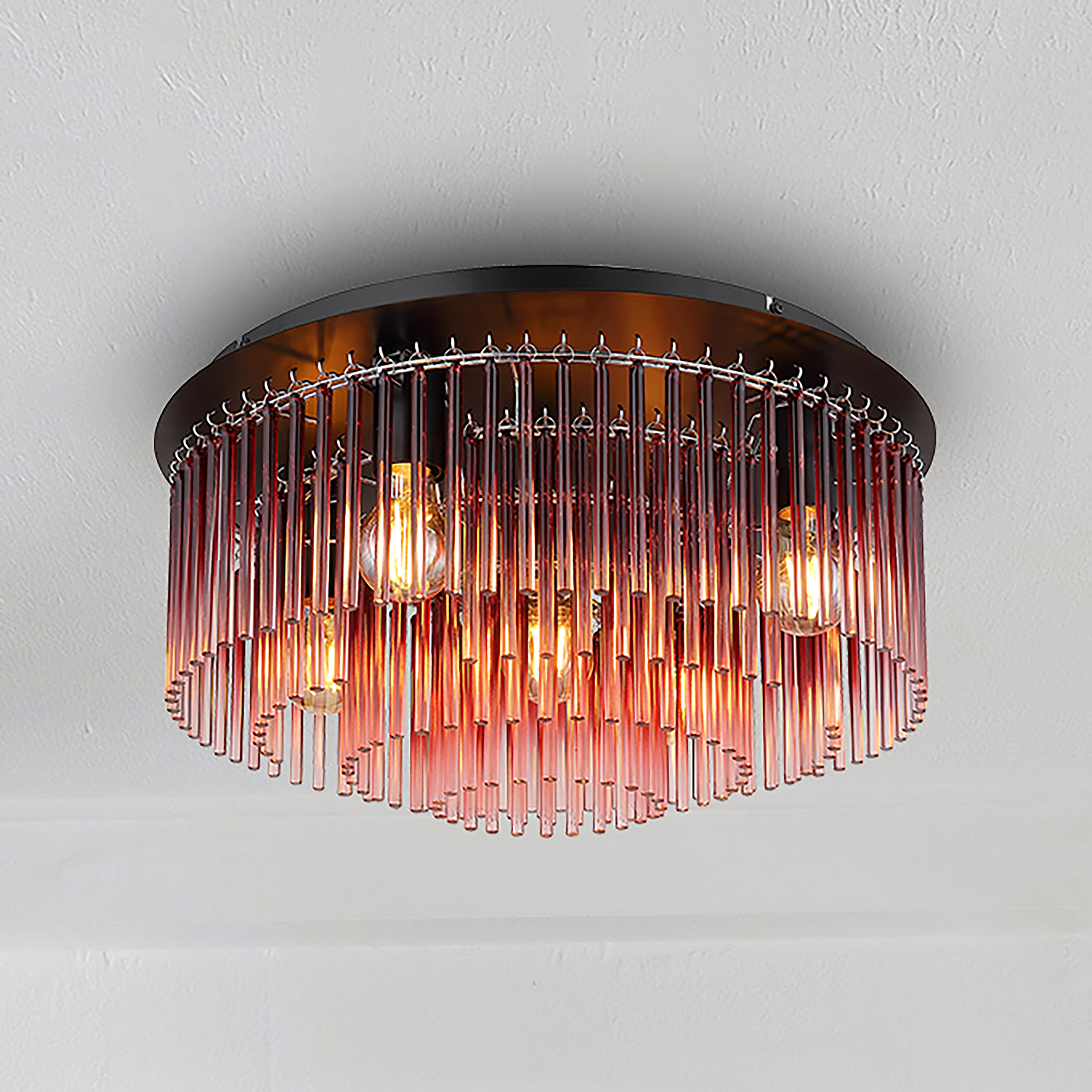 Ceiling Light Gorley Type A 5-Light Colored Glass Iron Red