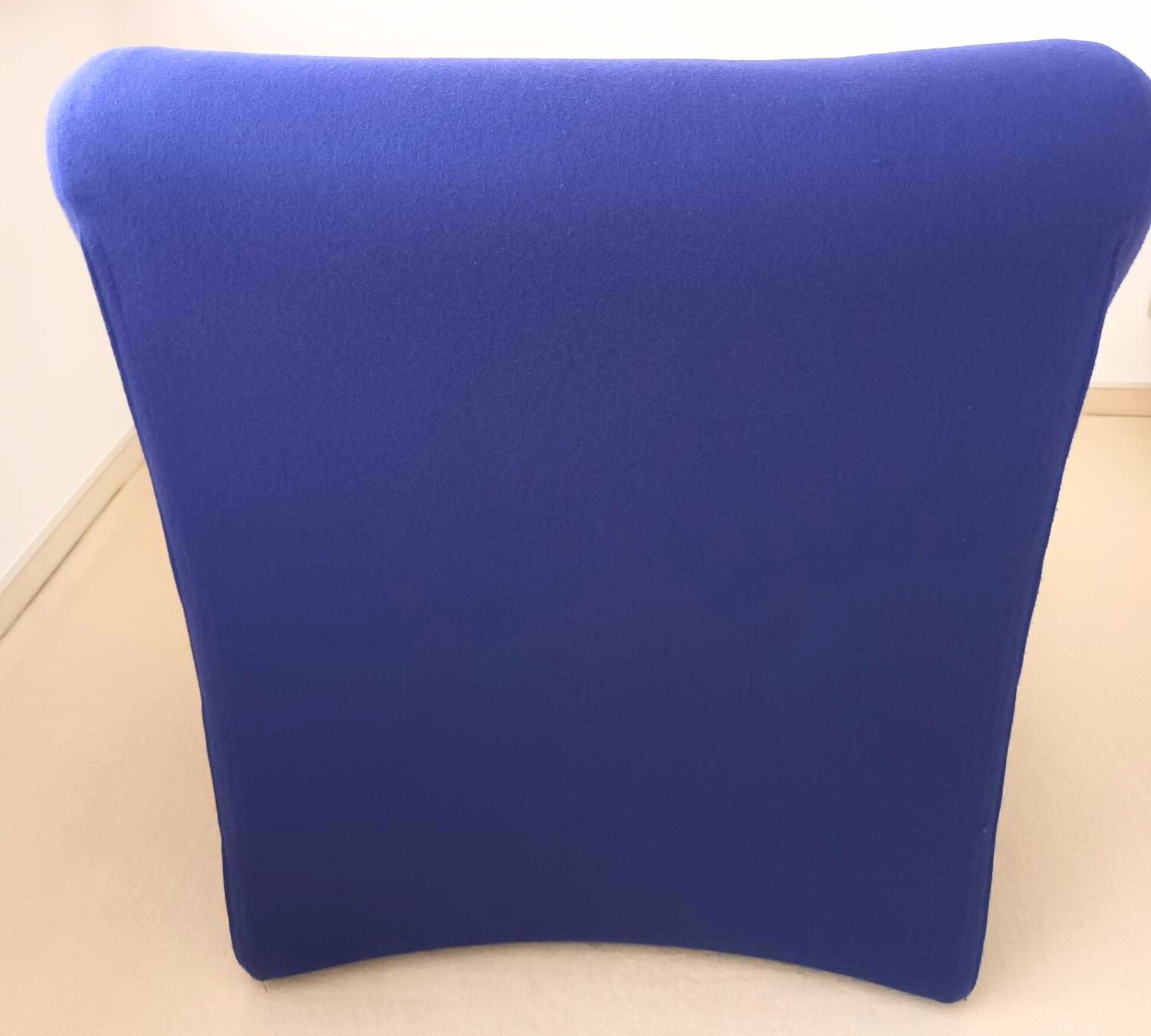 Ess Sessel mit Rollen Baumwolle Holz Blau